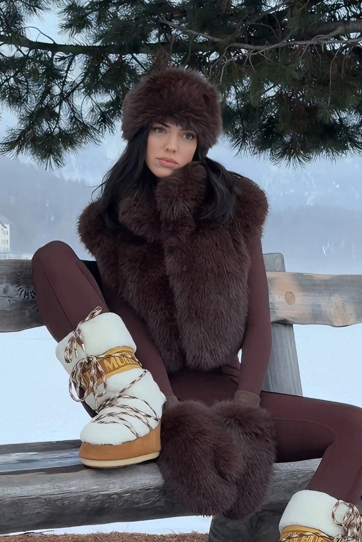 Frost Faux Fur Mittens