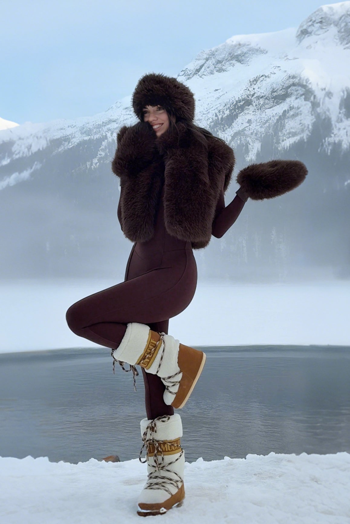 Frost Faux Fur Mittens