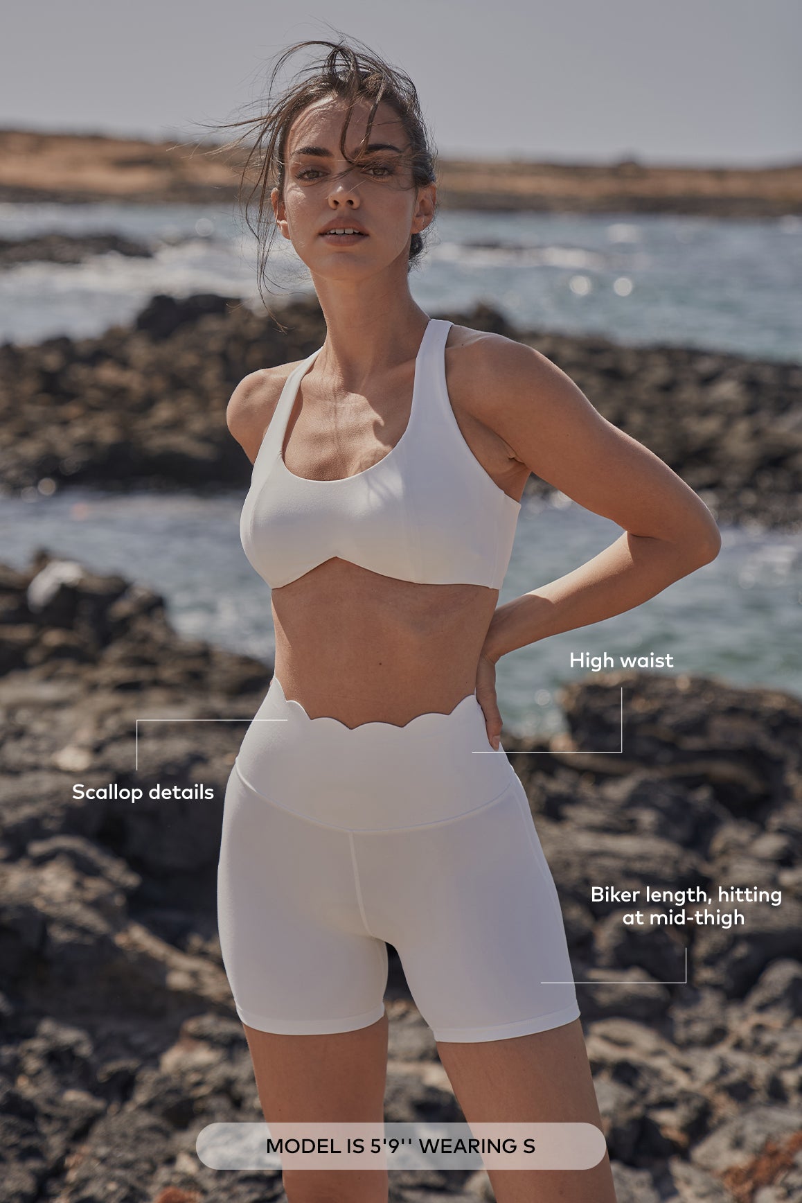 WISKII high-waist sculpting biker shorts worn by a model, showcasing a snug fit and stretchy fabric for activewear.