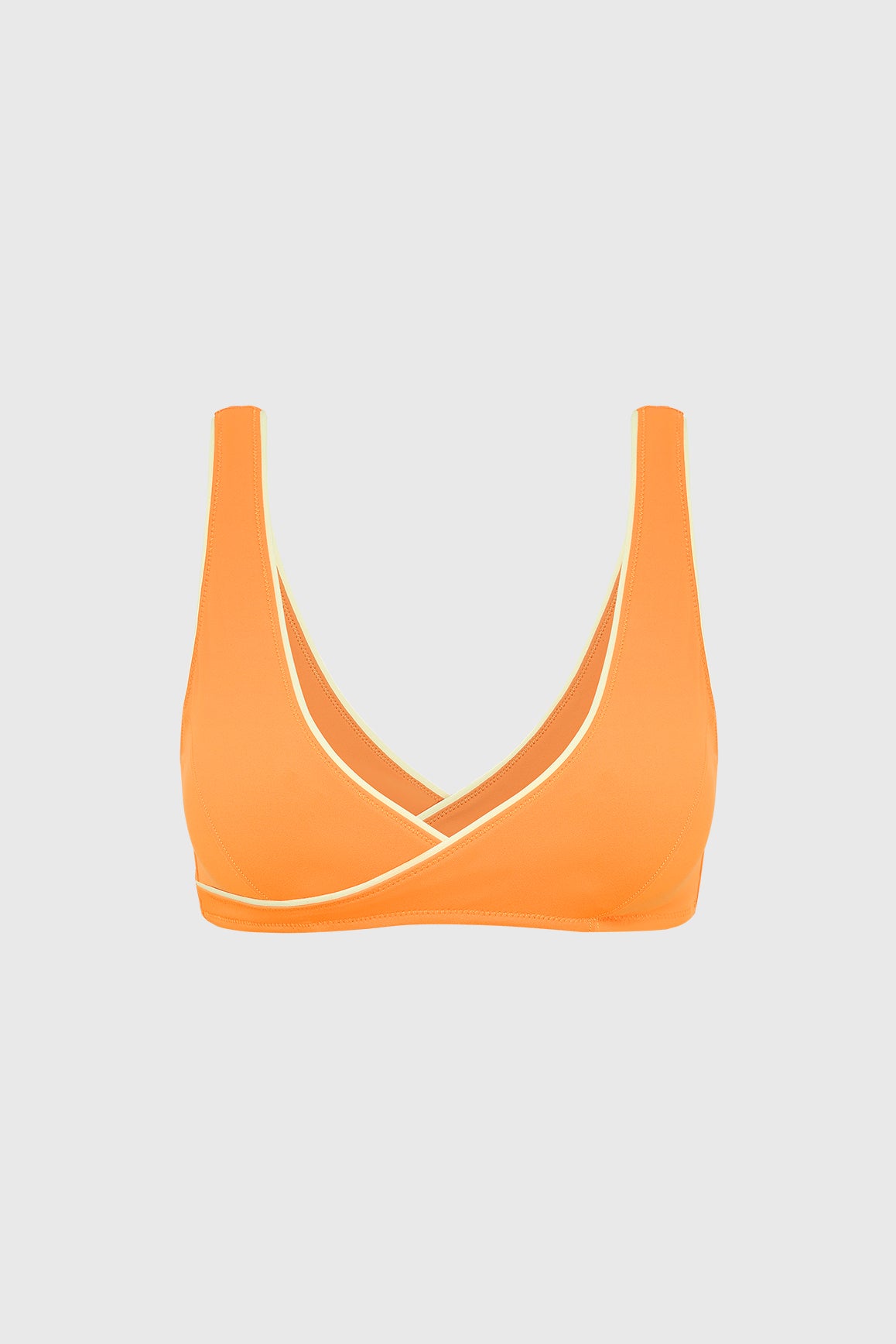 WISKII Riviera Contrast Piping Sports Bra showing black fabric with white piping detail and supportive design.