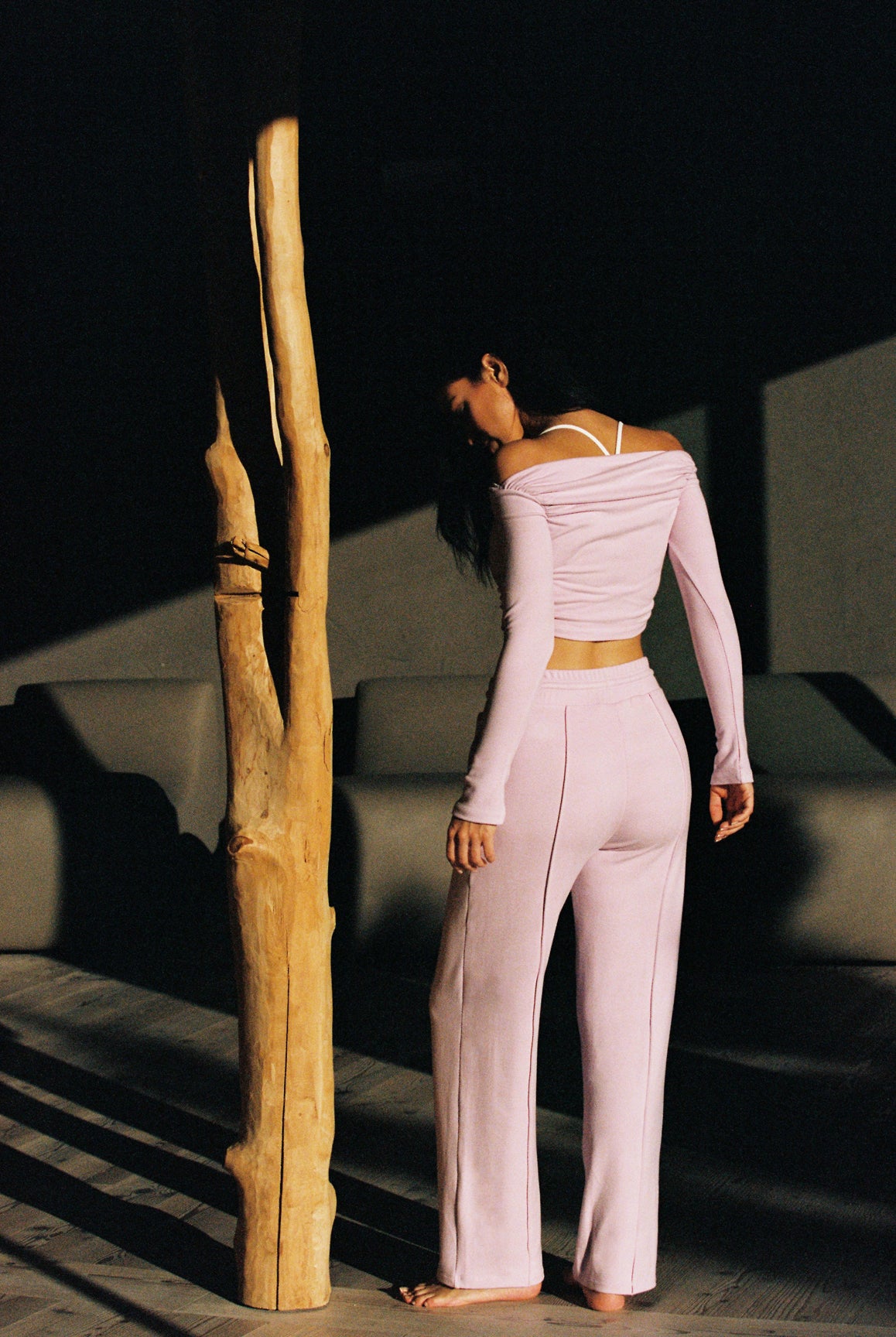 High-waist Lounge Wide-leg Pant Ivory