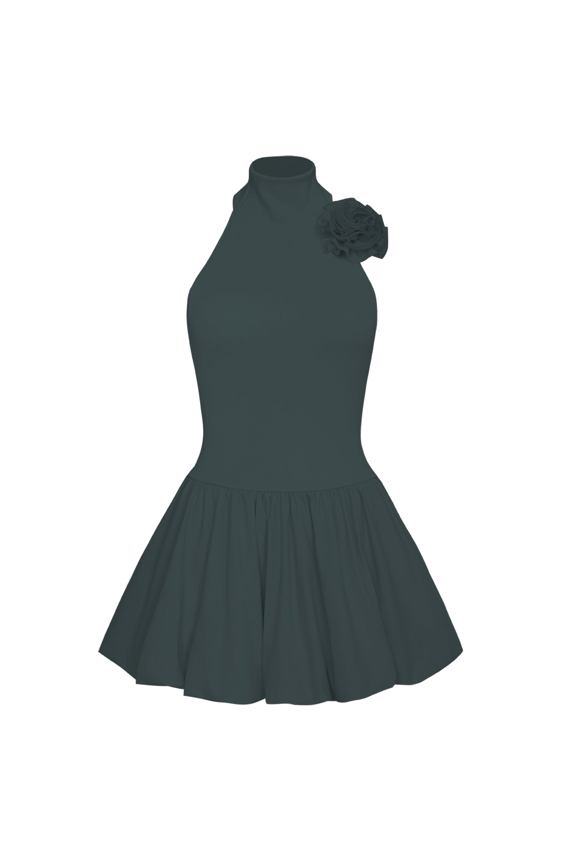 Riviera Floral Halter Mock Neck Dress | WISKII Active | Deepsea