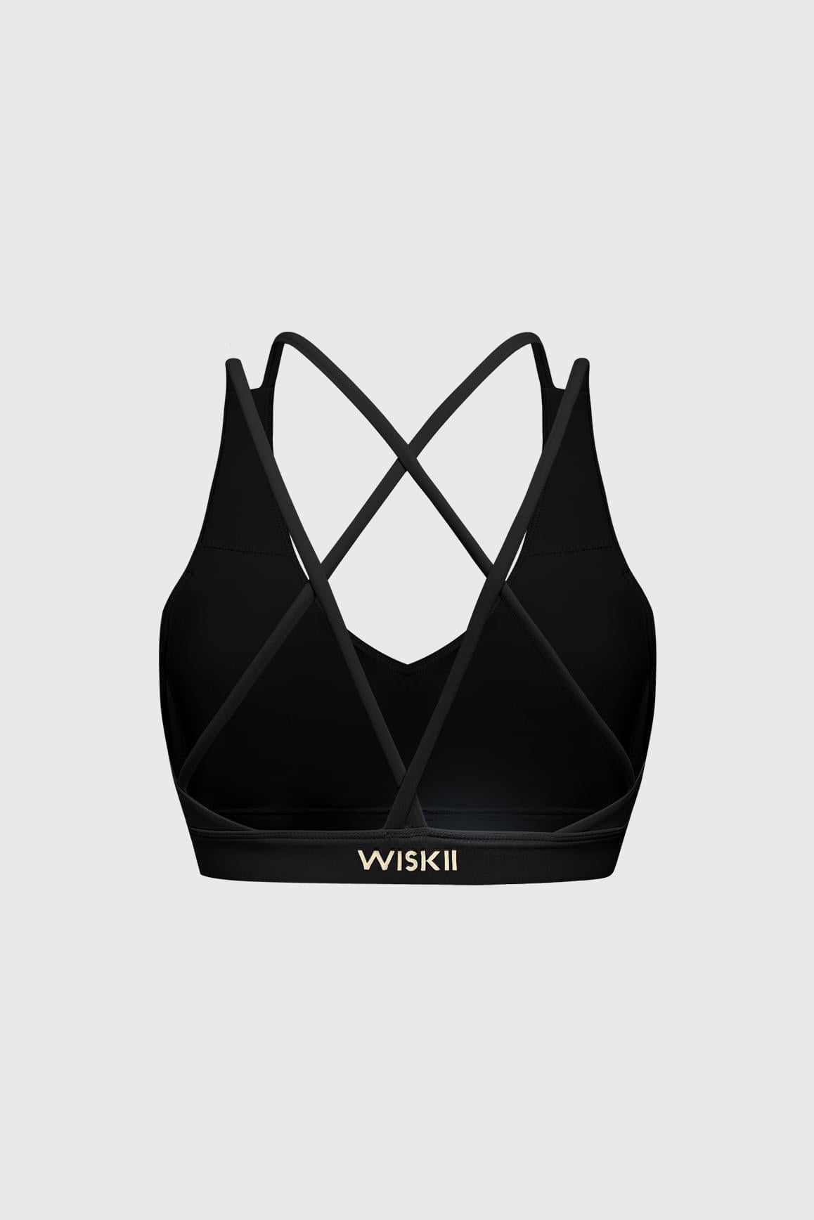 Scoop Neck Crossback Bra | Black Bra | WISKII Active