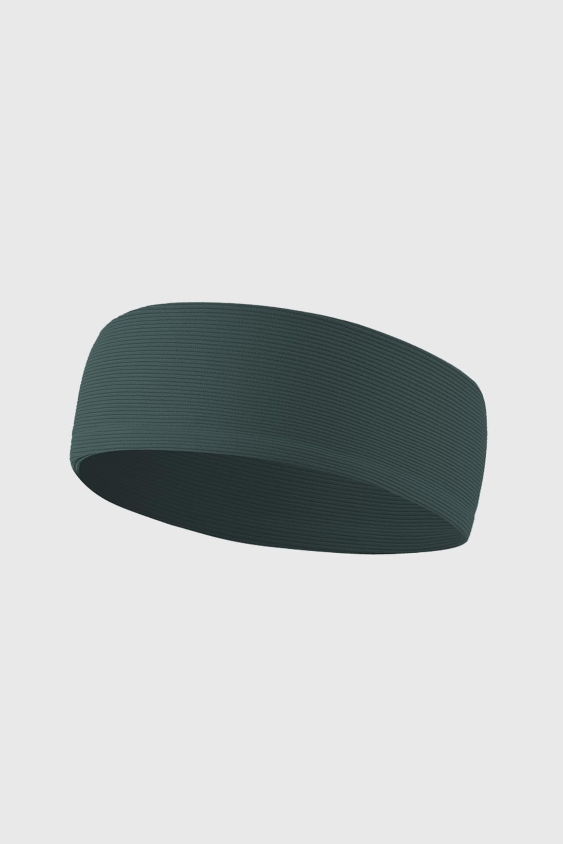 Deep sea blue WISKII stretchy ribbed headband, soft and flexible accessories for active wear or casual styling.