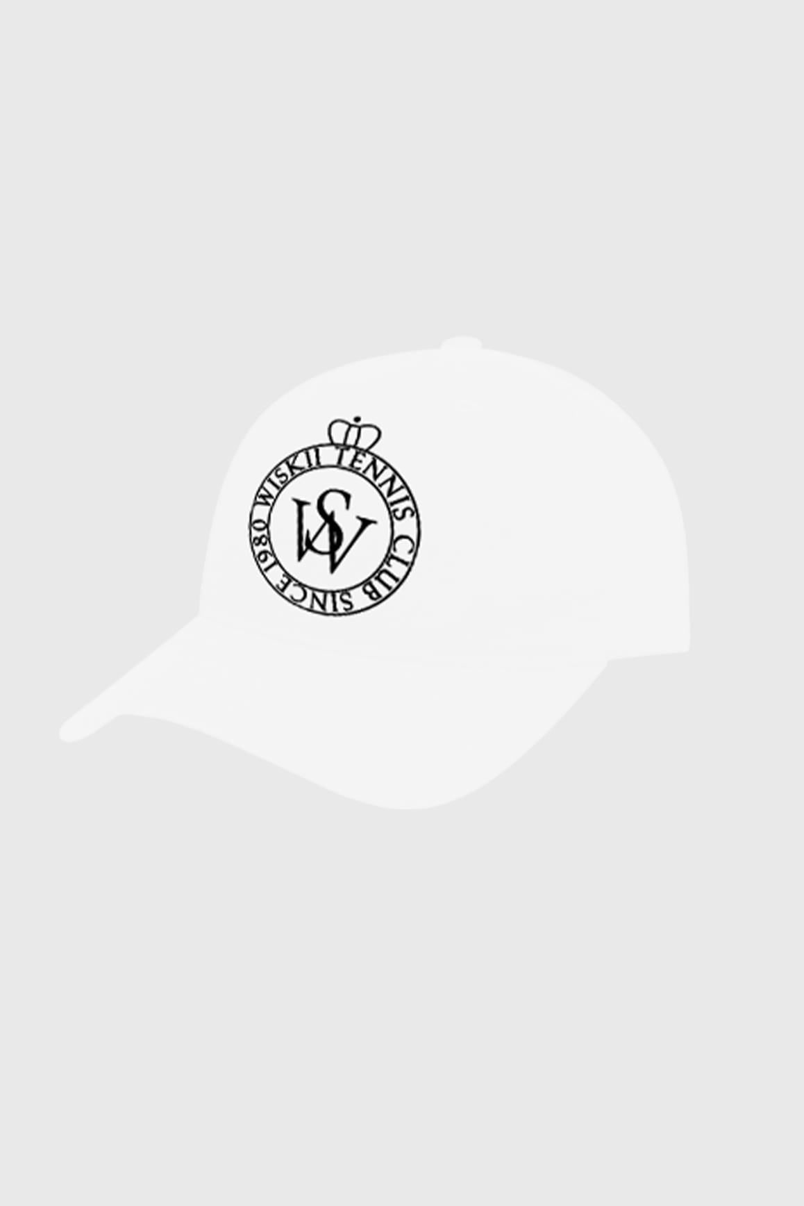 WISKII 可調節網球帽,深藍色搭配弧形帽簷與透氣網布拼接設計,適合運動及戶外穿搭使用