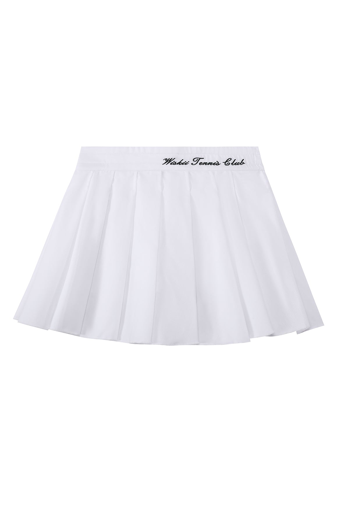 WISKII Riviera pleated skirt in soft fabric, showcasing elegant pleats and a flattering silhouette.