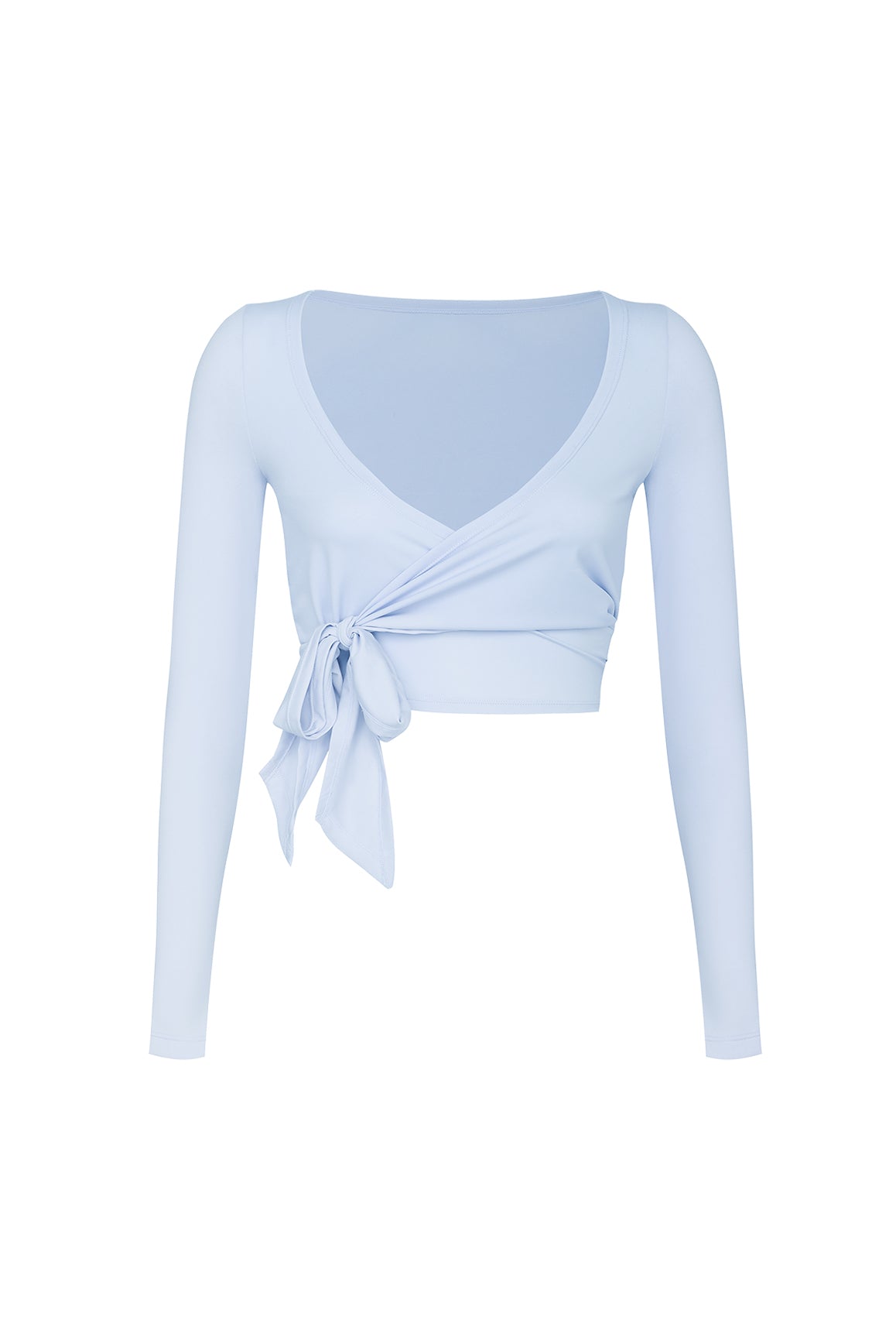 Tie-Front Long Sleeve Crop Top