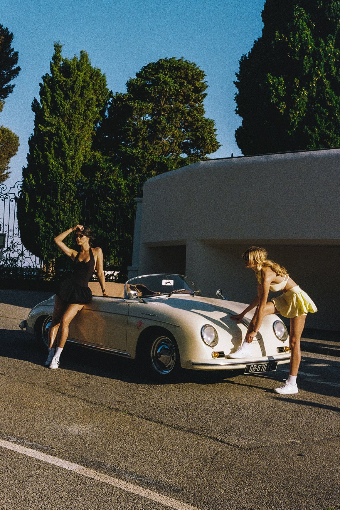 Riviera Floral Halter Mock Neck Top & Mini Bubble Skirt