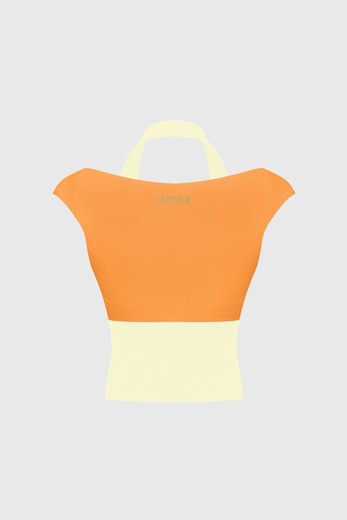 WISKII halter cap-sleeve tank bra top in black, featuring a fitted design and stylish halter neckline.