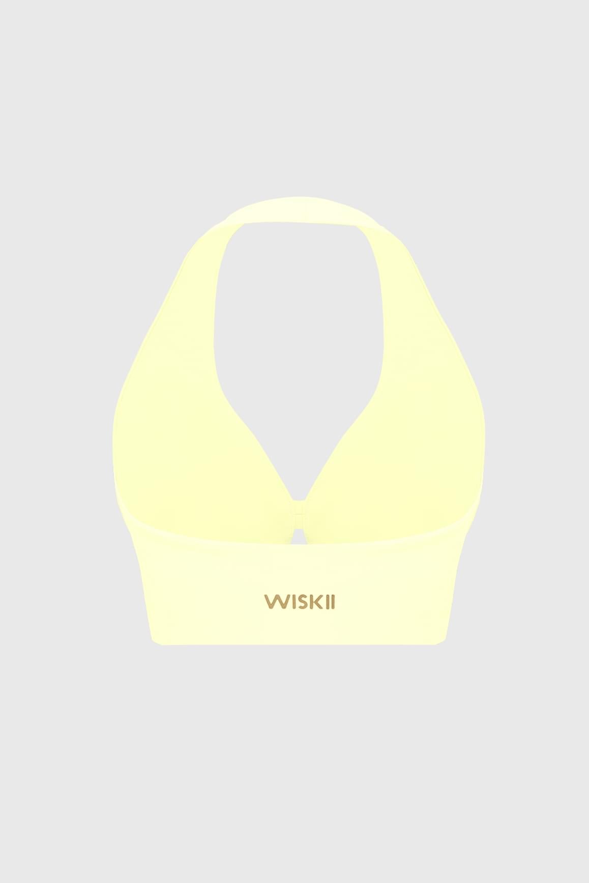WISKII 花瓣剪裁掛脖運動內衣,採用柔軟面料,搭配時尚花瓣設計與具支撐性的掛脖領口。