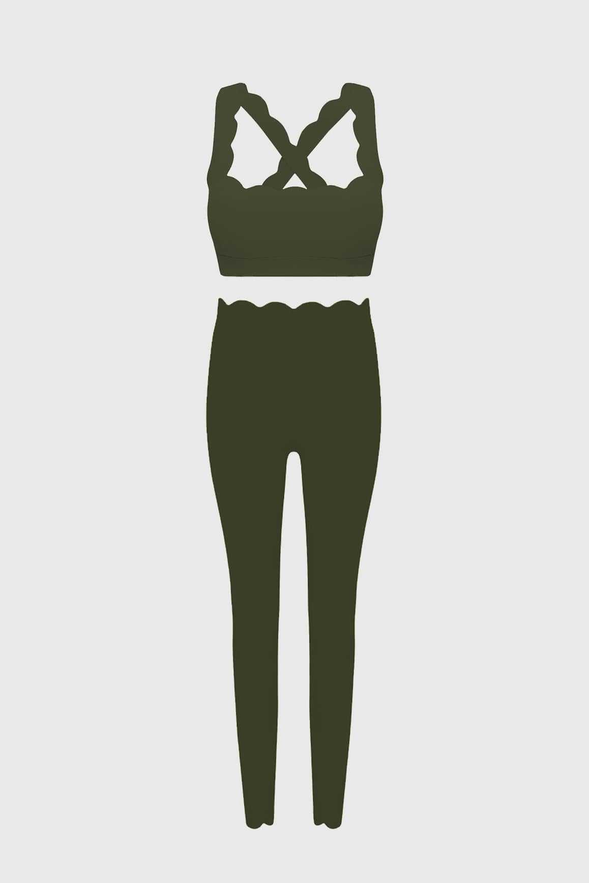 Cross Back Sports Bra & 7/8 High-Waist Energy Legging - WISKIIWS201205forestS
