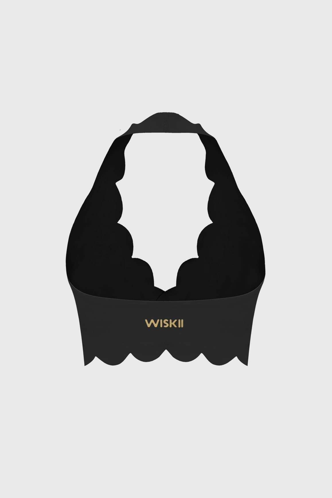 Dreamy Scallop Halter Bra - WISKIIWS690blackS