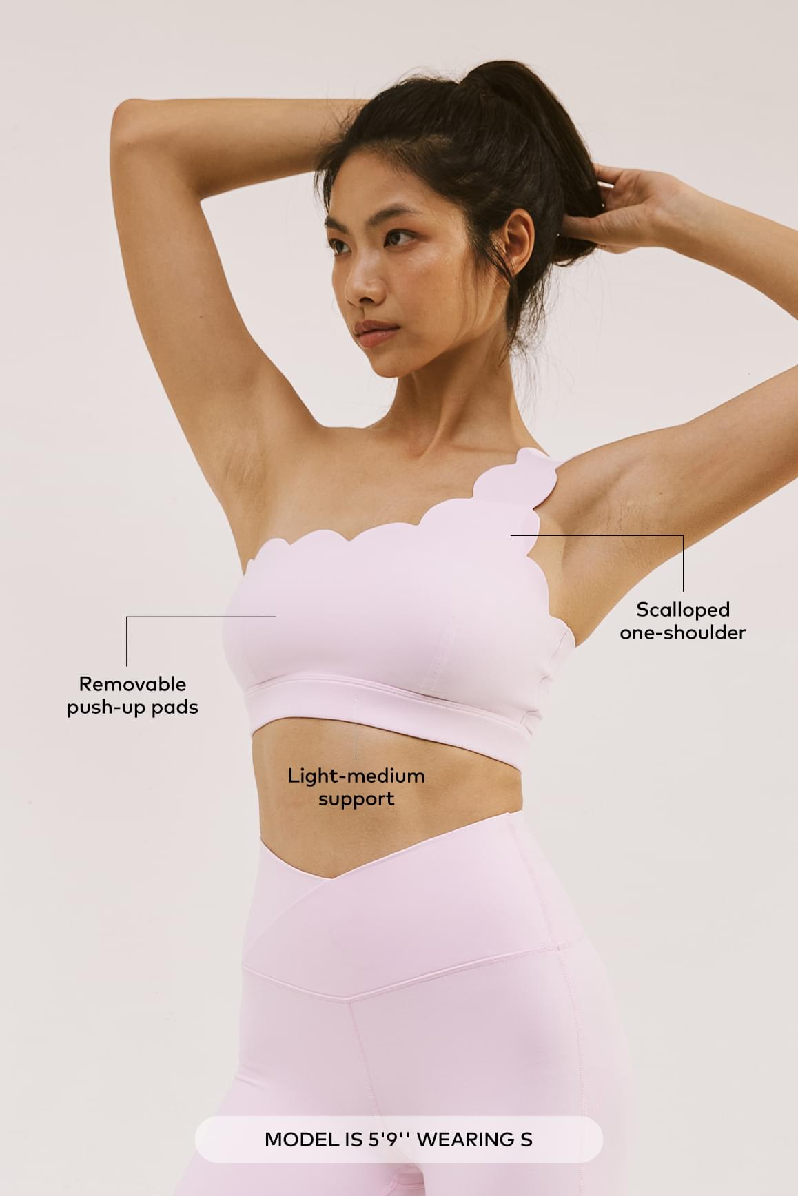Dynamic One Shoulder Sports Bra - WISKIIWS204balletblushS