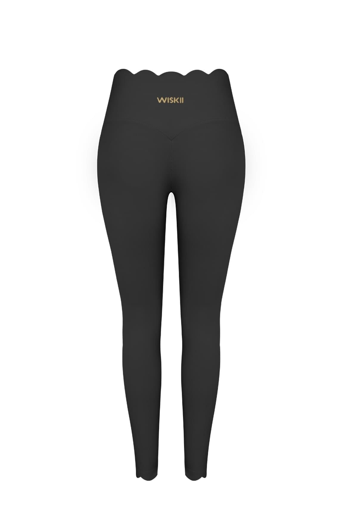 High-Waist Scallop Scrunch Legging - WISKIIWS558blackXS