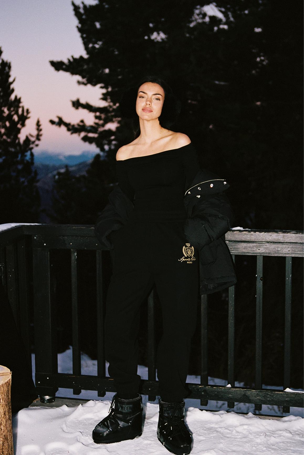 Long Sleeve Off Shoulder Pleated Bodysuit - WISKIIWS526blackS