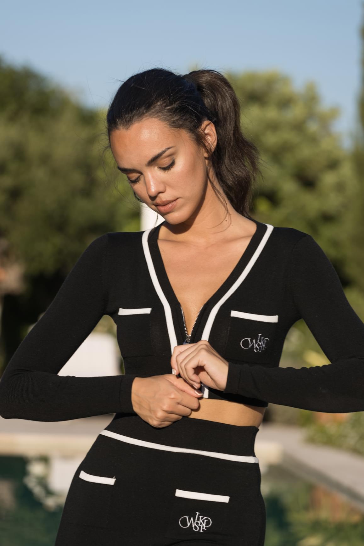 Mirto Knit Crop Top - WISKIIWS127DblackS