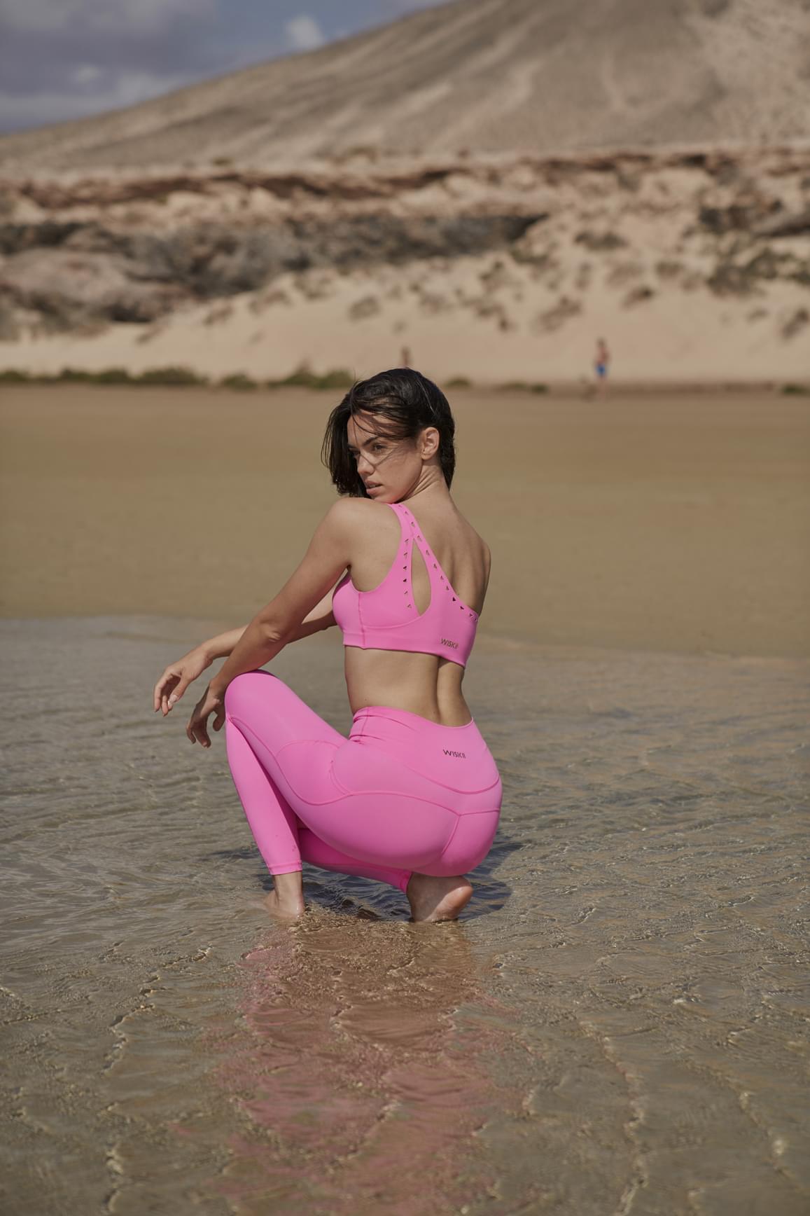 One-shoulder Laser Cut Sports Bra - WISKIIWS275pinkhollywoodS