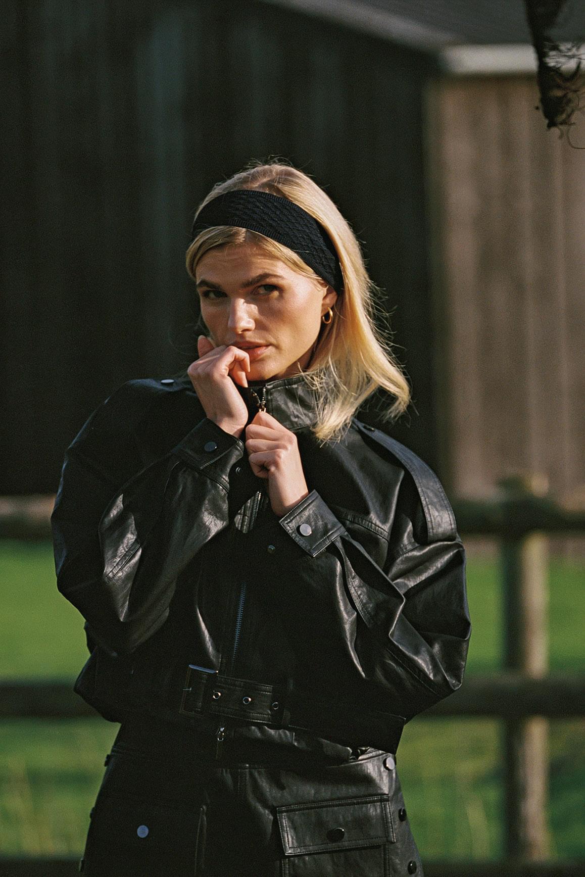 Retro Faux Leather Jacket - WISKIIWS658phantomS