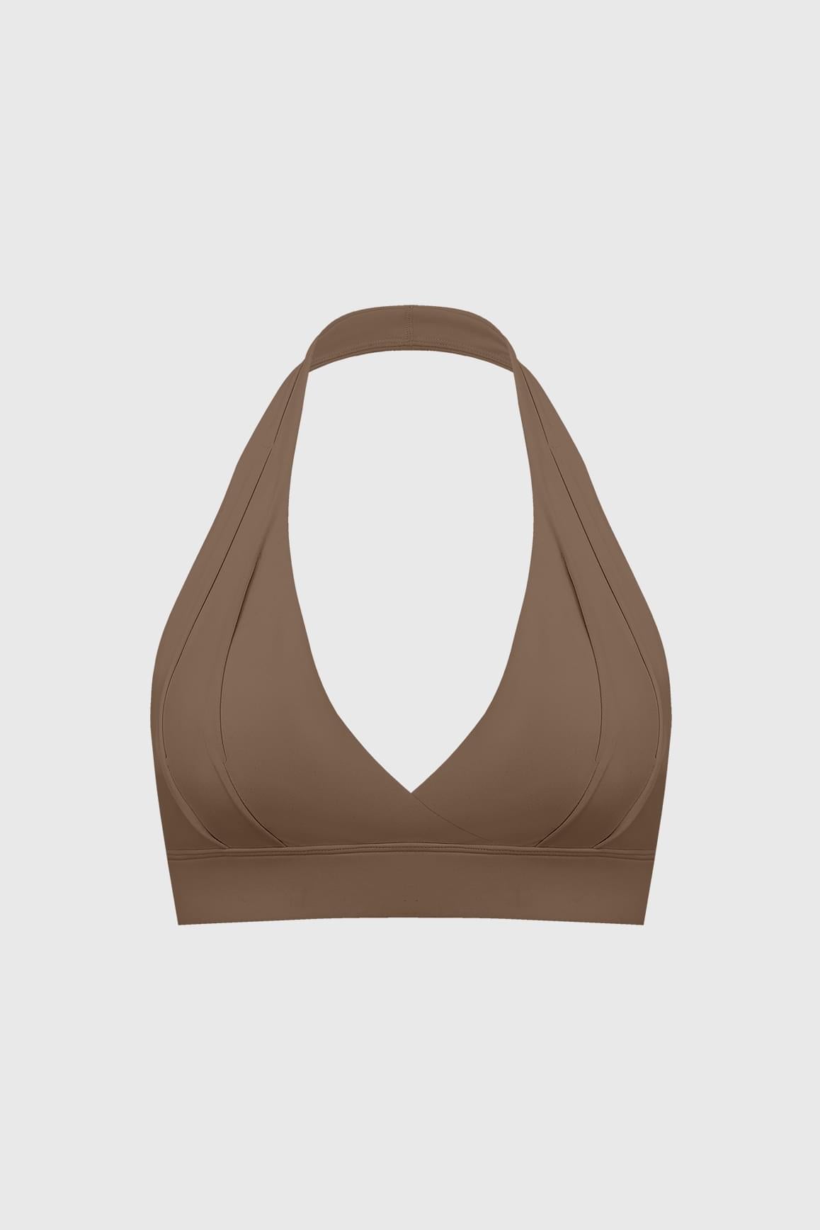 Ripple Ruched Halter Bra - WISKIIWS695deserttruffleS