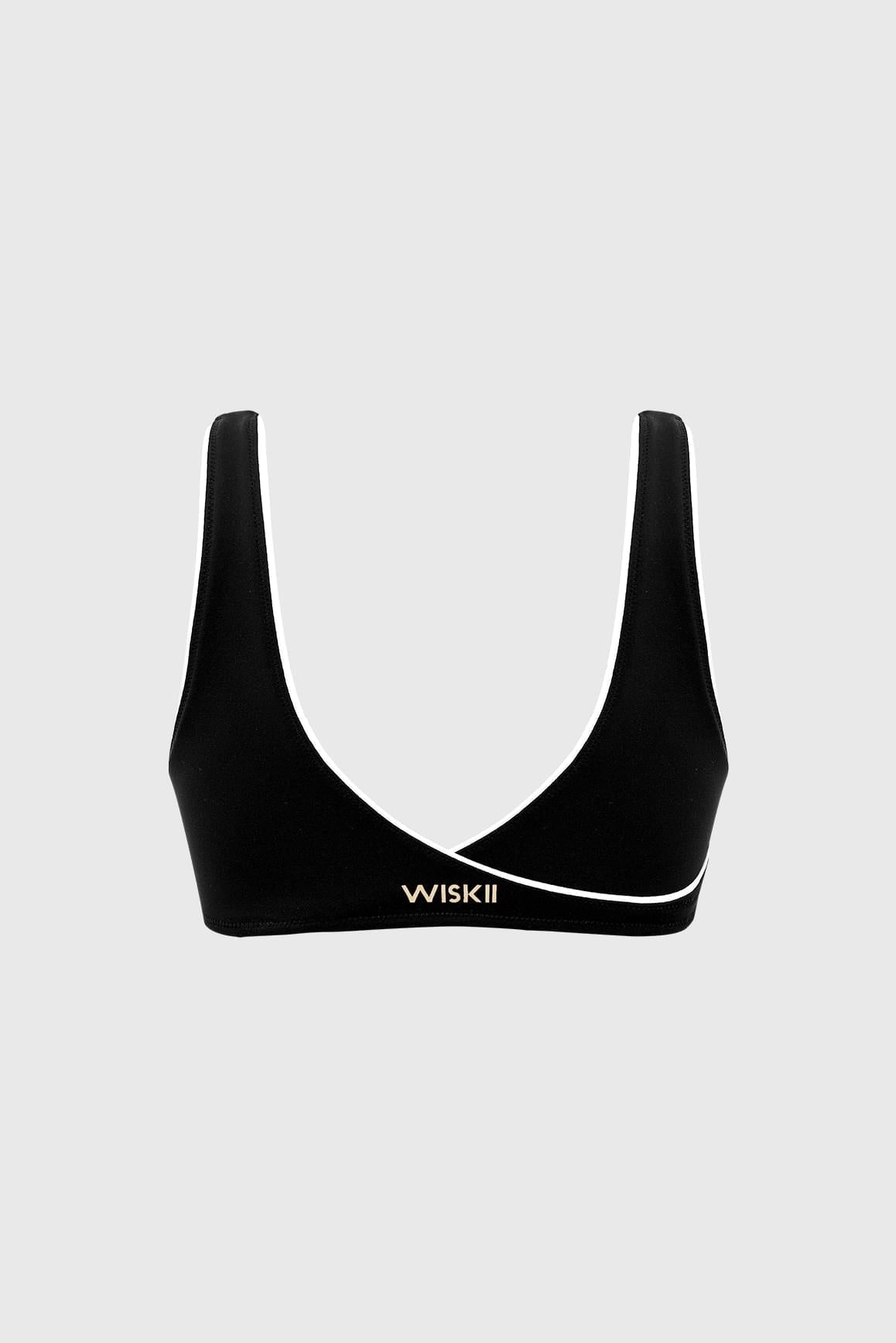 Riviera Contrast Piping Bra - WISKIIWS707blackivoryS