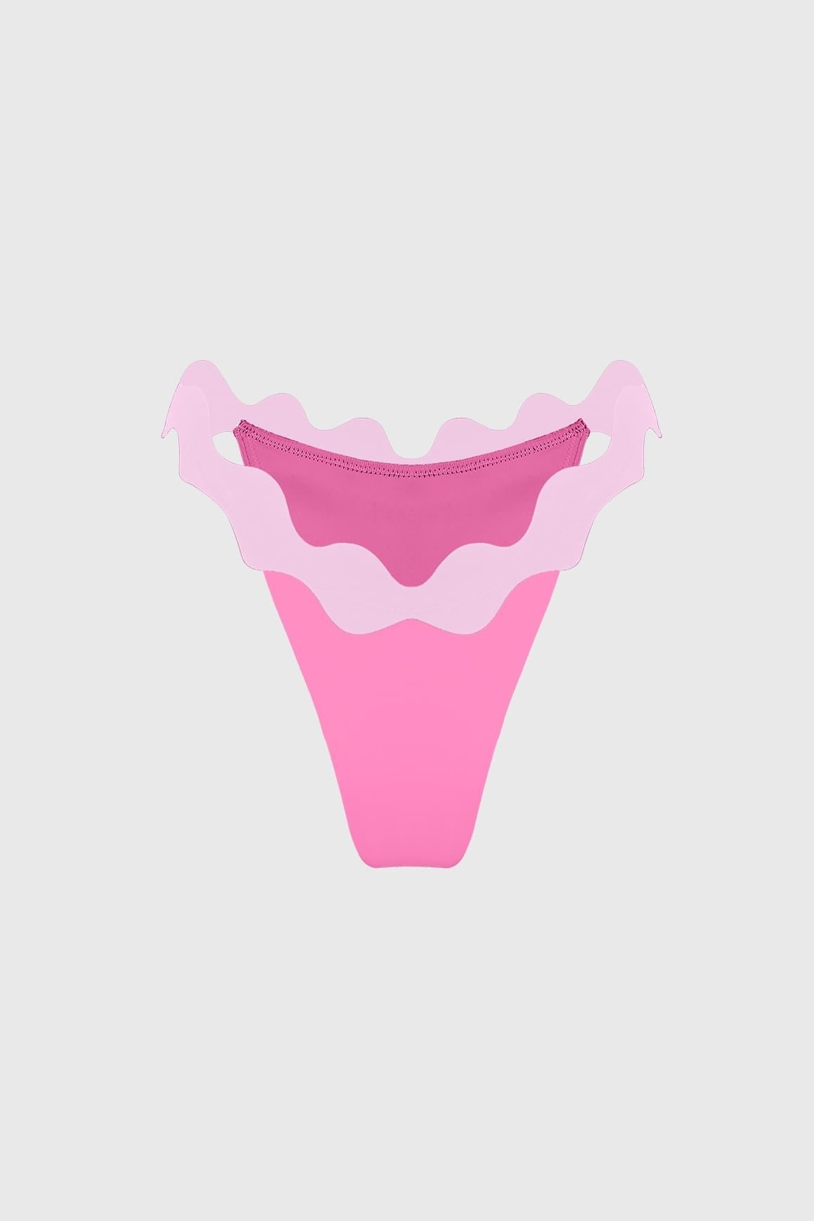 Riviera Scallop Contrast Bikini Bottom - WISKIIWS679hollywoodsakuraS