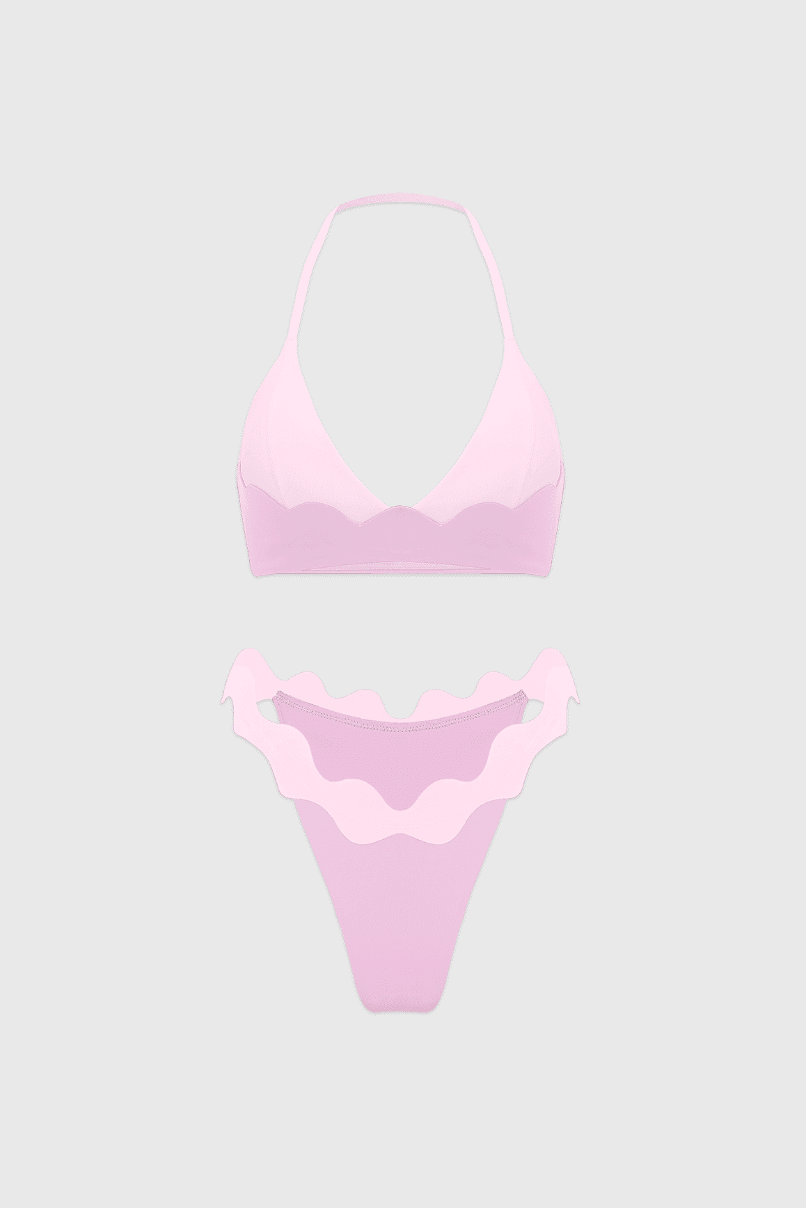 Riviera Scallop Contrast Halter Bra & Riviera Scallop Contrast Bikini Bottom - WISKIIWS684679sakuraballetS
