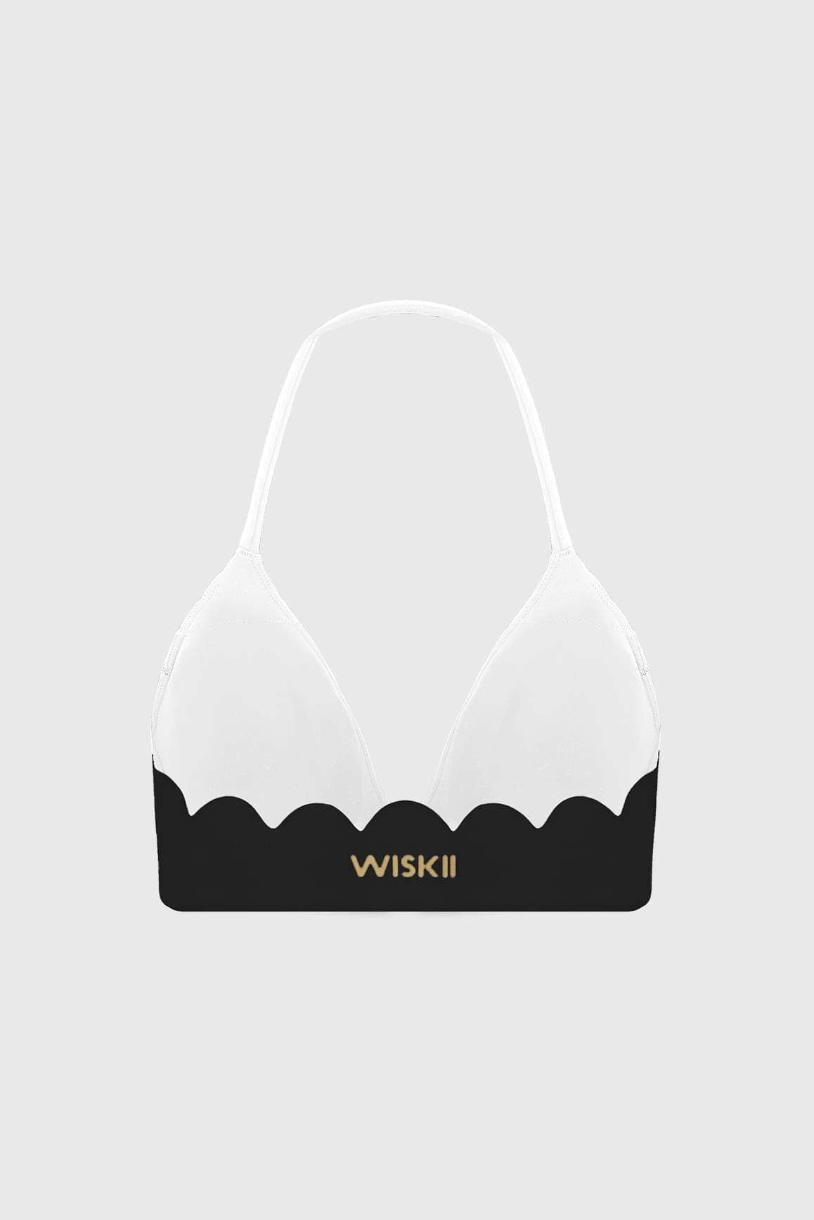 Scallop Contour Halter Bra - WISKIIWS682blackivoryS