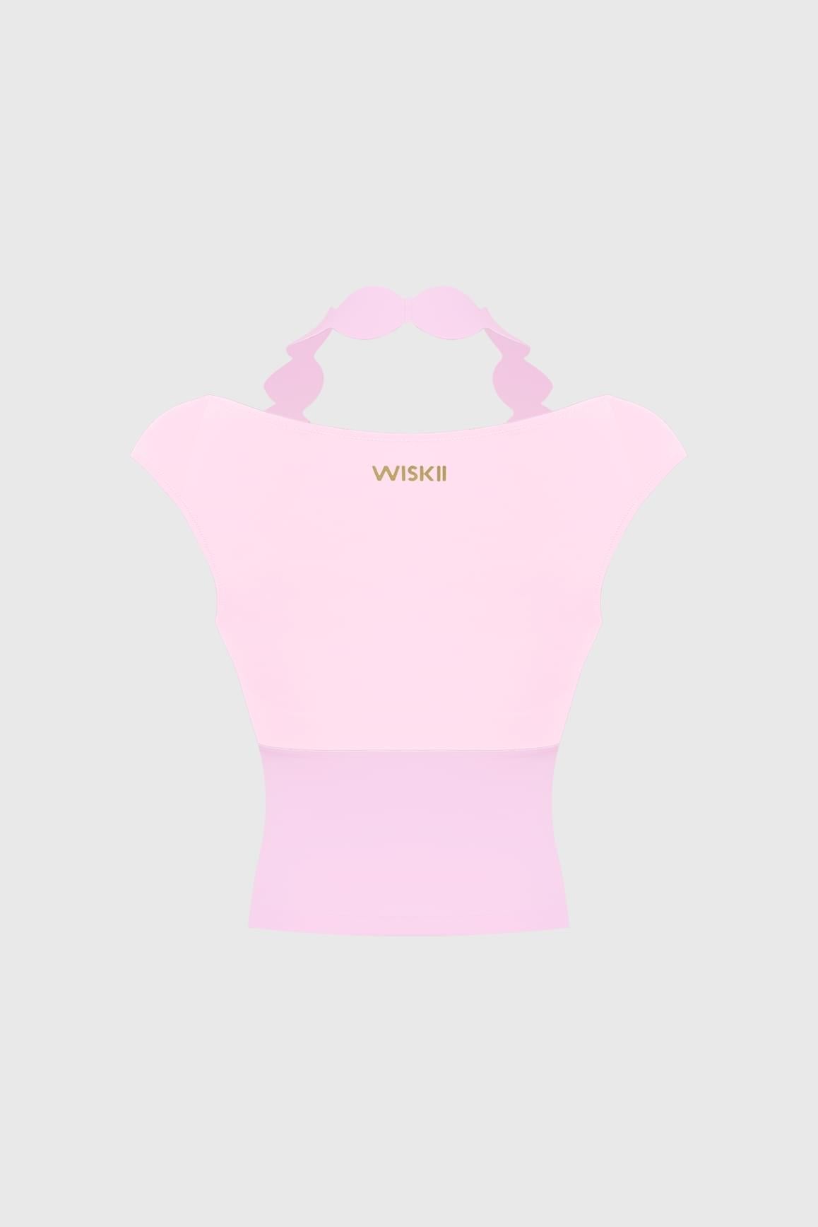 Scallop Contrast Halter Top - WISKIIWS686sakuraballetS