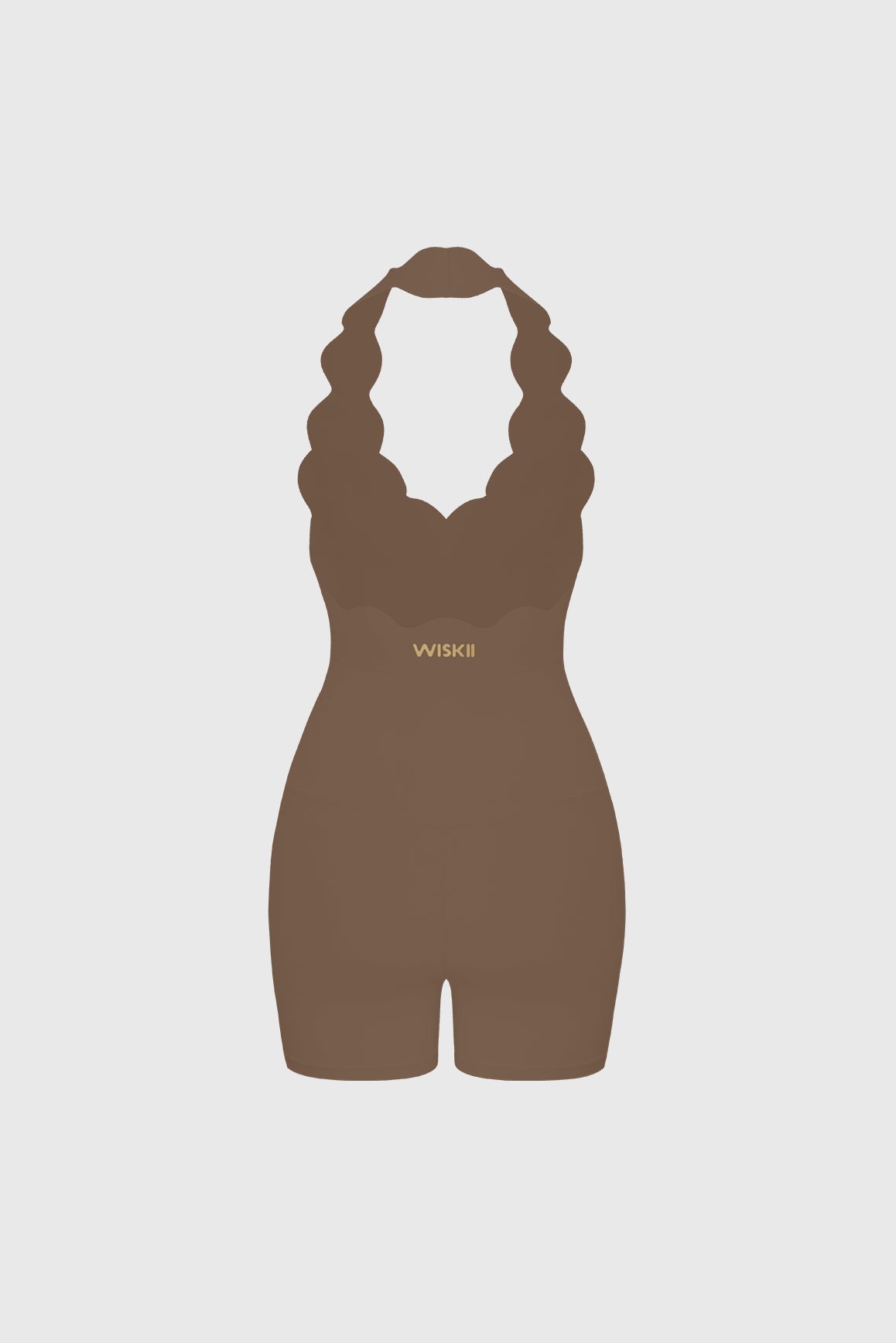Scallop-Halter Hourglass Playsuit - WISKIIWS691deserttruffleS