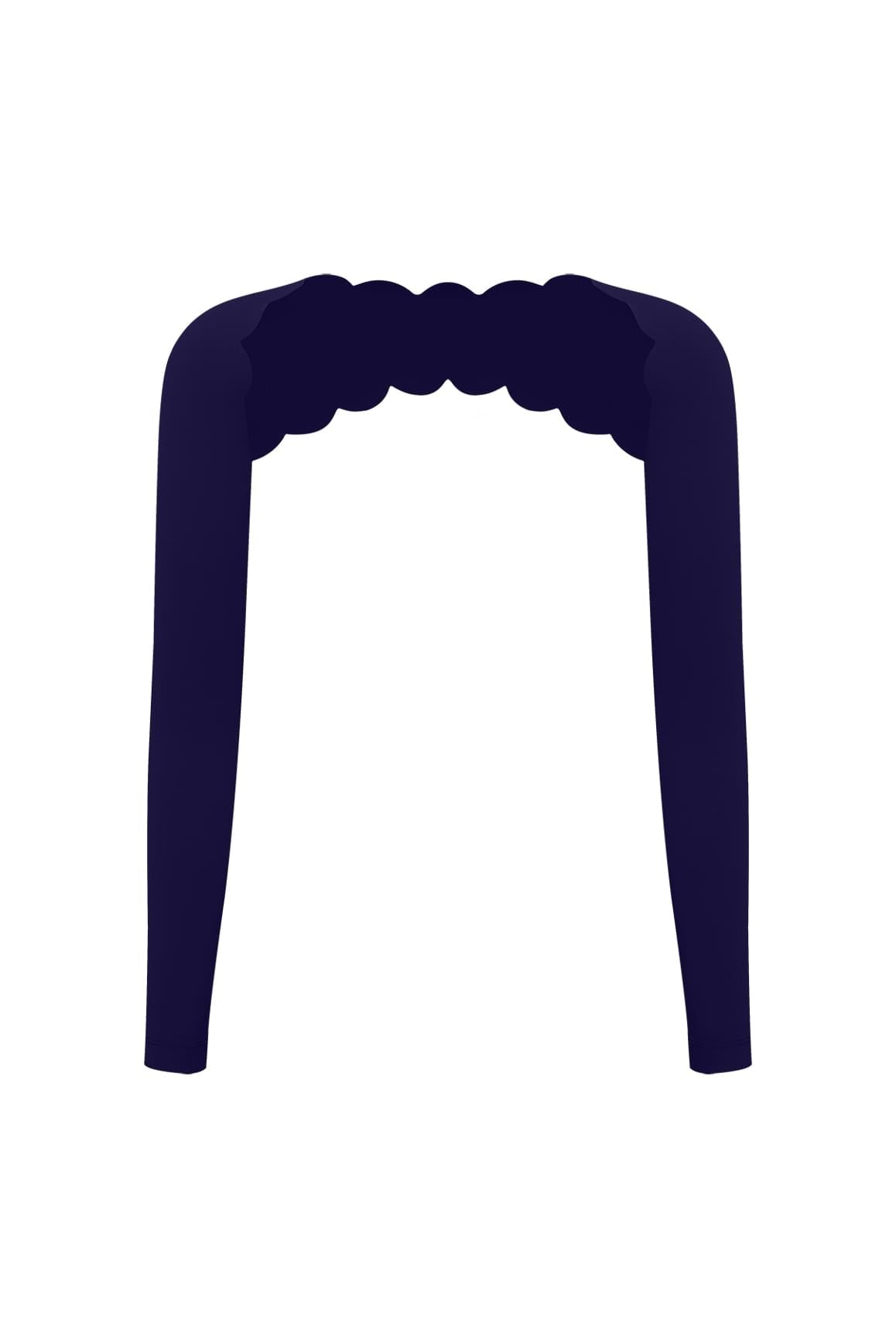 Scalloped Long Sleeve Sports Shrug - WISKIIWS611midnightblueS