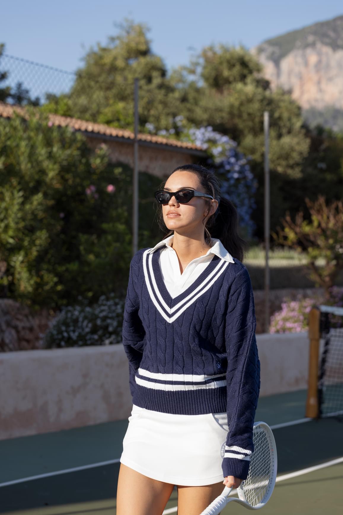 Varsity V-Neck Sweater - WISKIIWS331MidnightBlueS/M
