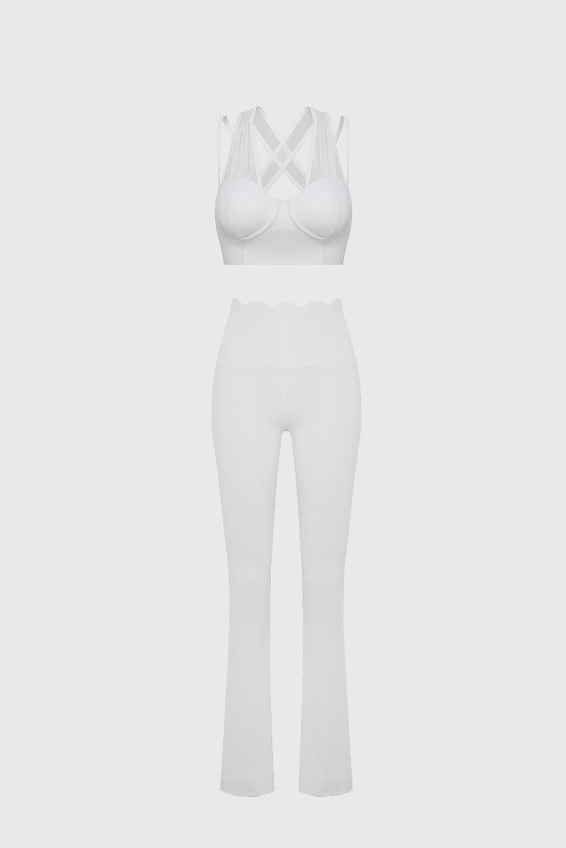 Victoria Corset Bra & High-waist Flare Legging - WISKIIWS214223ivoryS