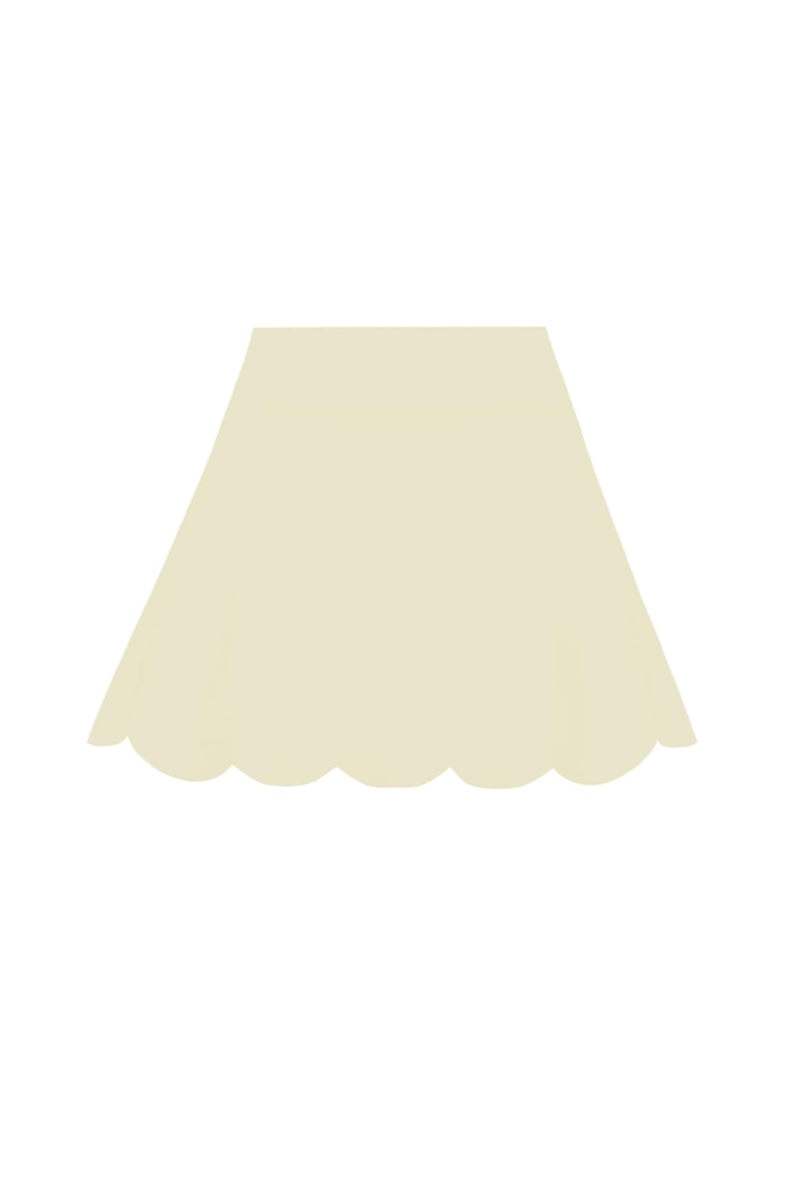 Ivory high-waist A-line tennis skirt by WISKII, featuring a flattering fit and comfortable design for active wear.