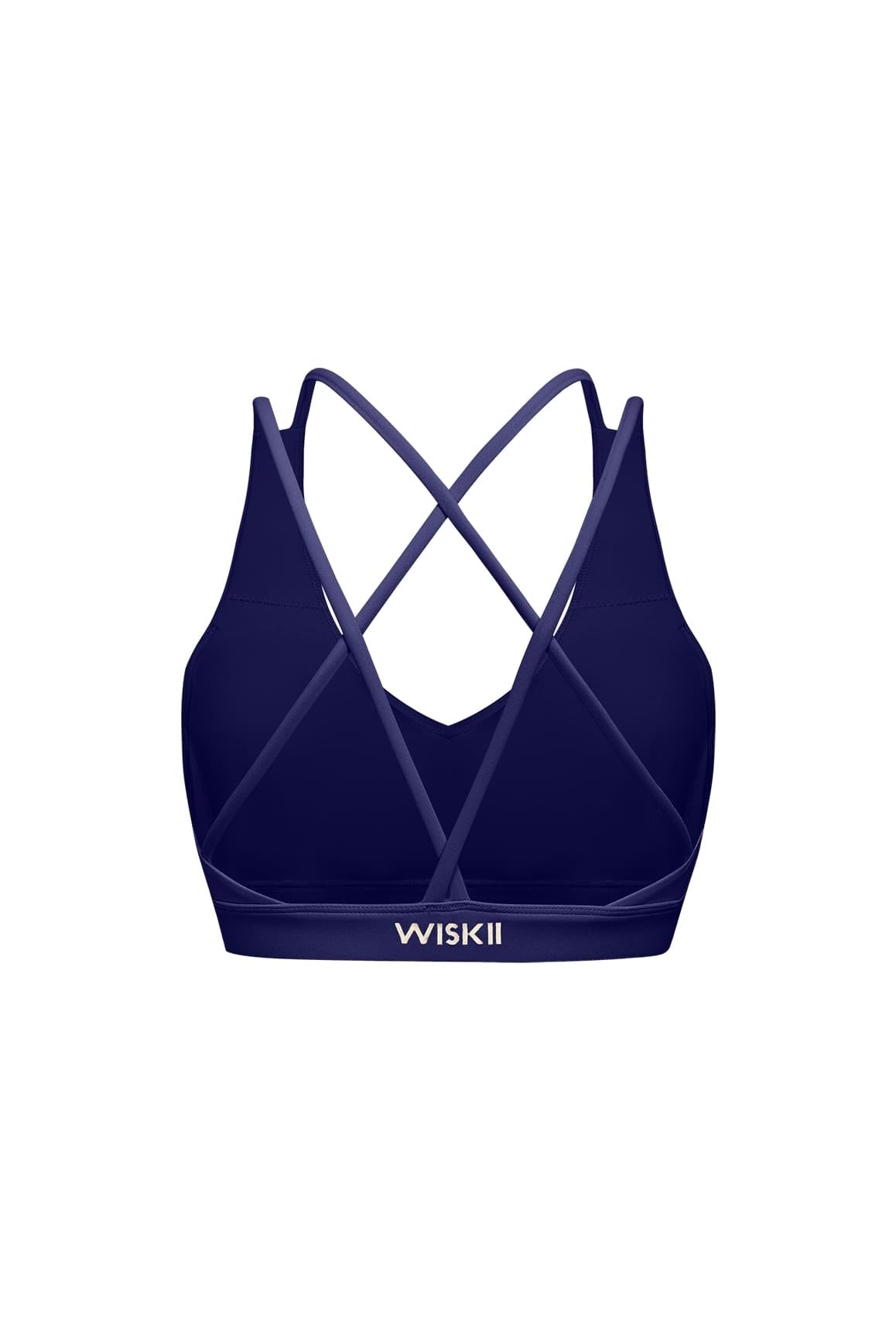 WISKII 運動內衣,具備圓領與交叉美背設計,搭配櫻花禪意圖案,為運動時提供舒適支撐