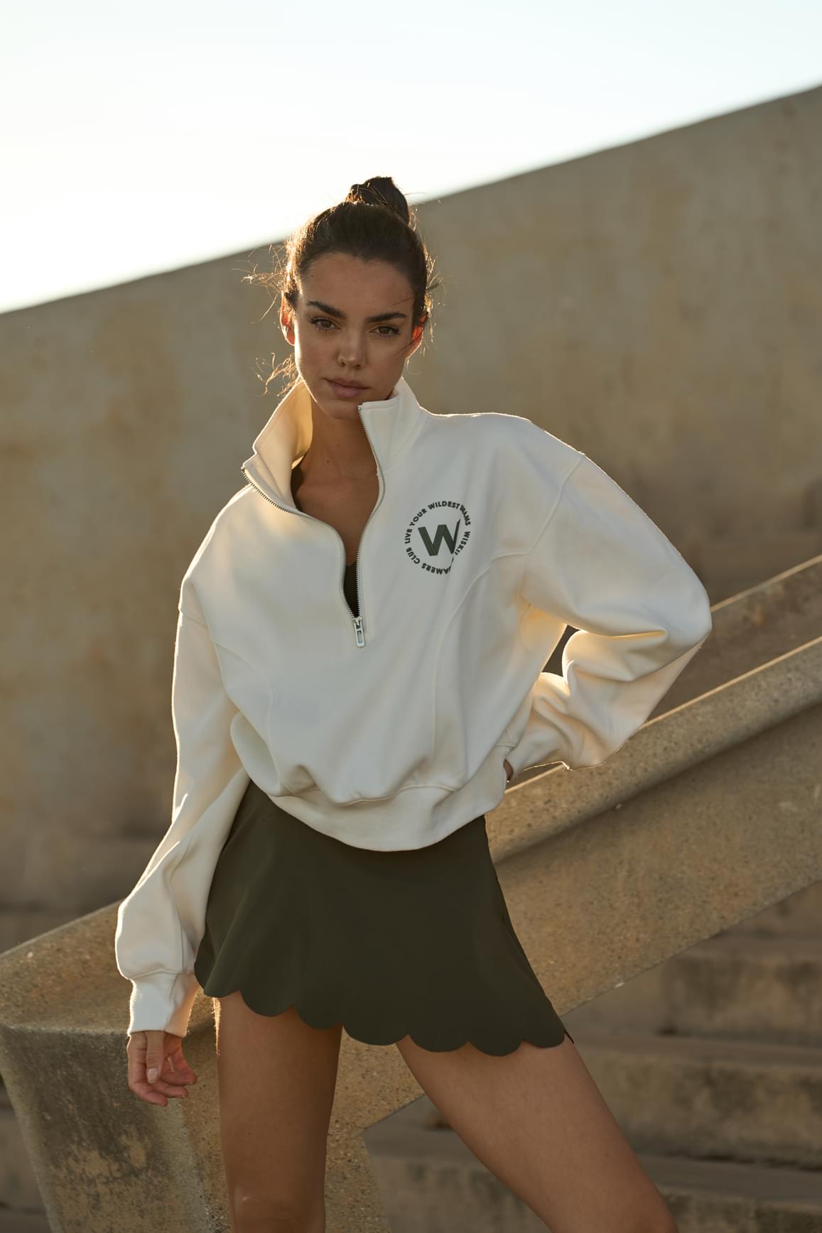 High-Waist A-line Tennis Skirt - WISKIIWS207forestS