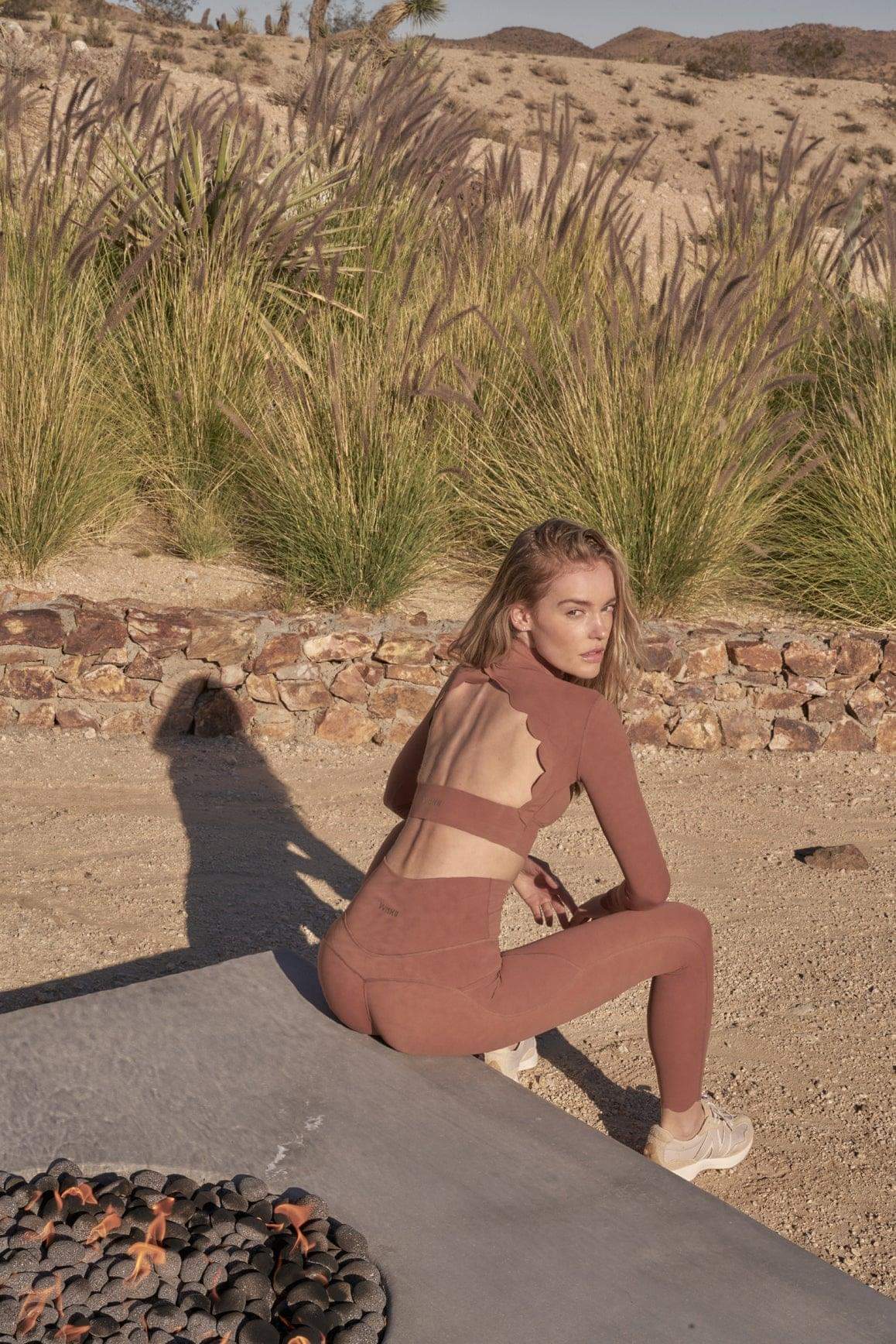 Open Back Long Sleeve Crop Top - WISKIIWS232cinnamonS