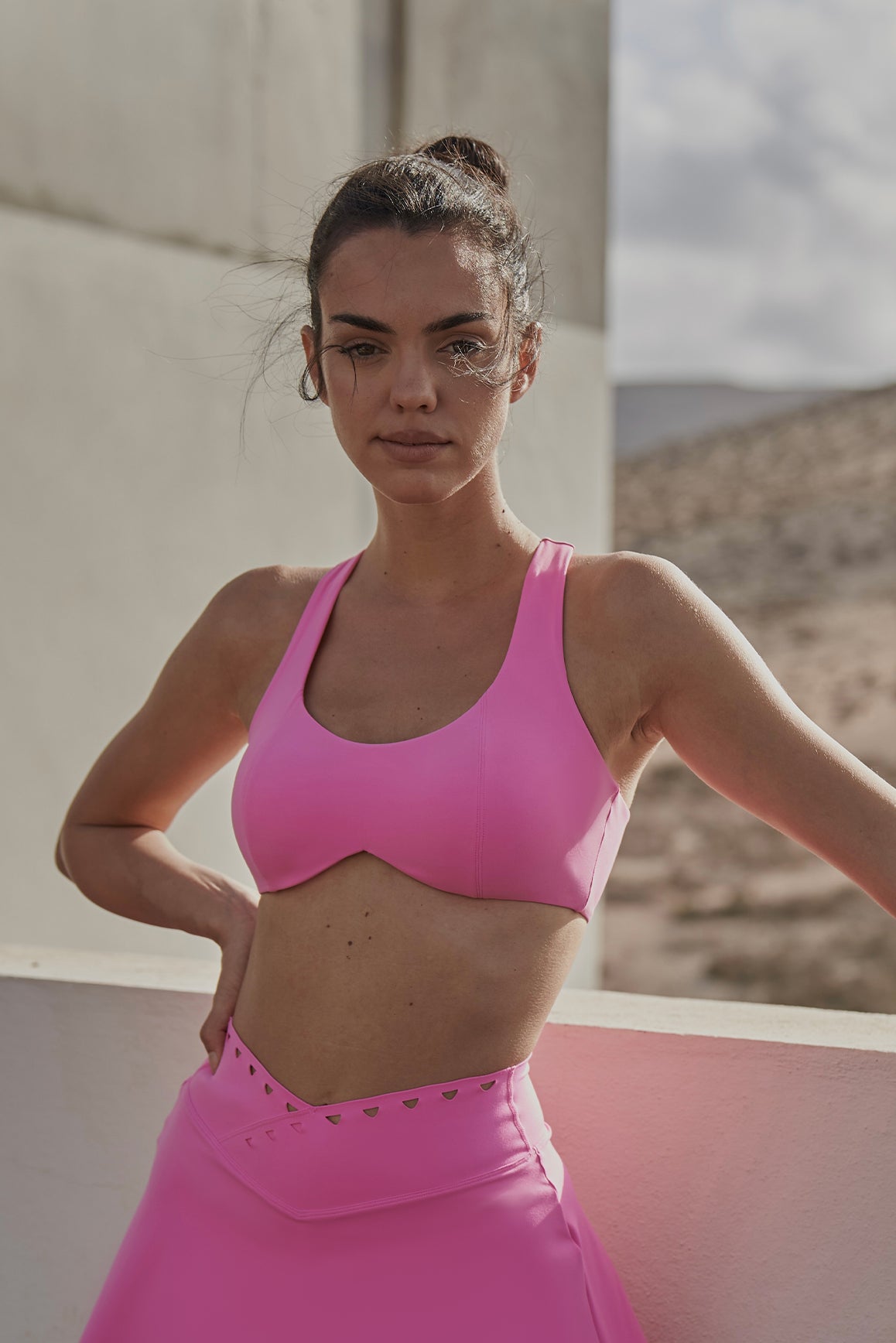 Model wears WISKII Dreamy Cutout Yoga Bra