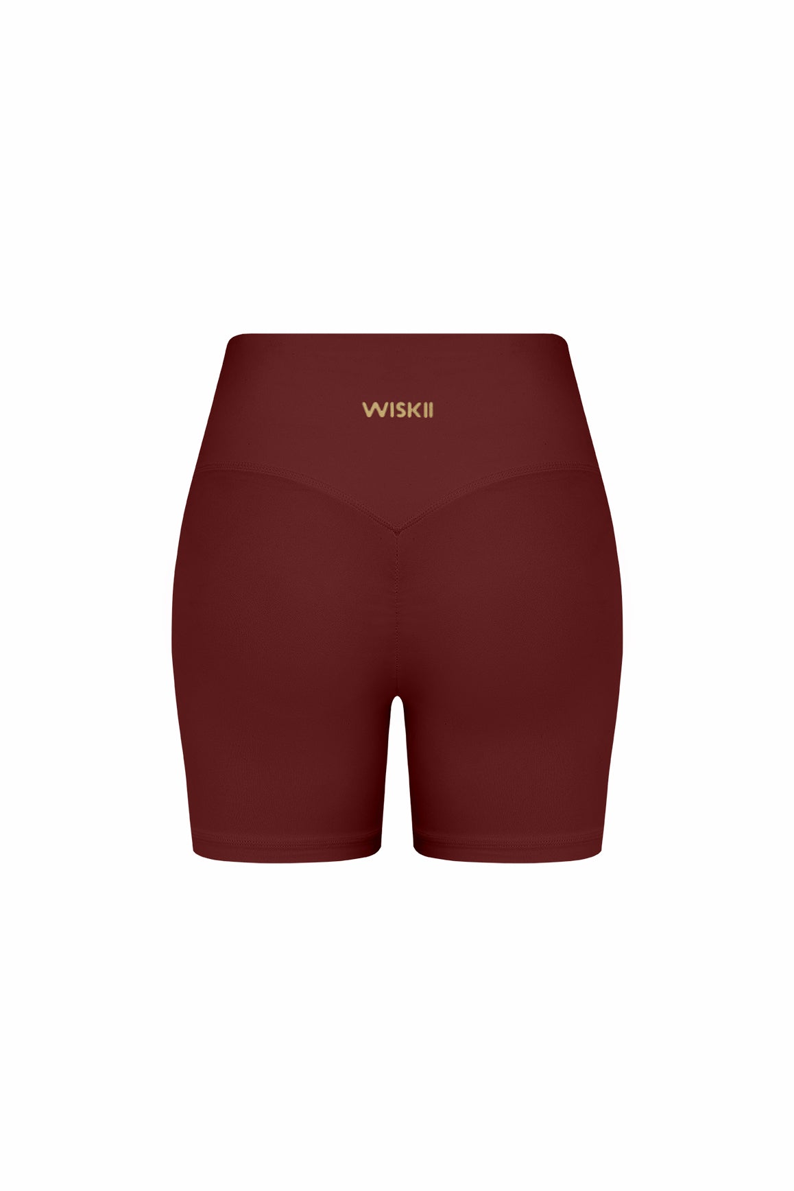 WISKII Riviera V-Waist Scrunch Shorts in lightweight fabric, shown with a high V-waist and fitted scrunch design.