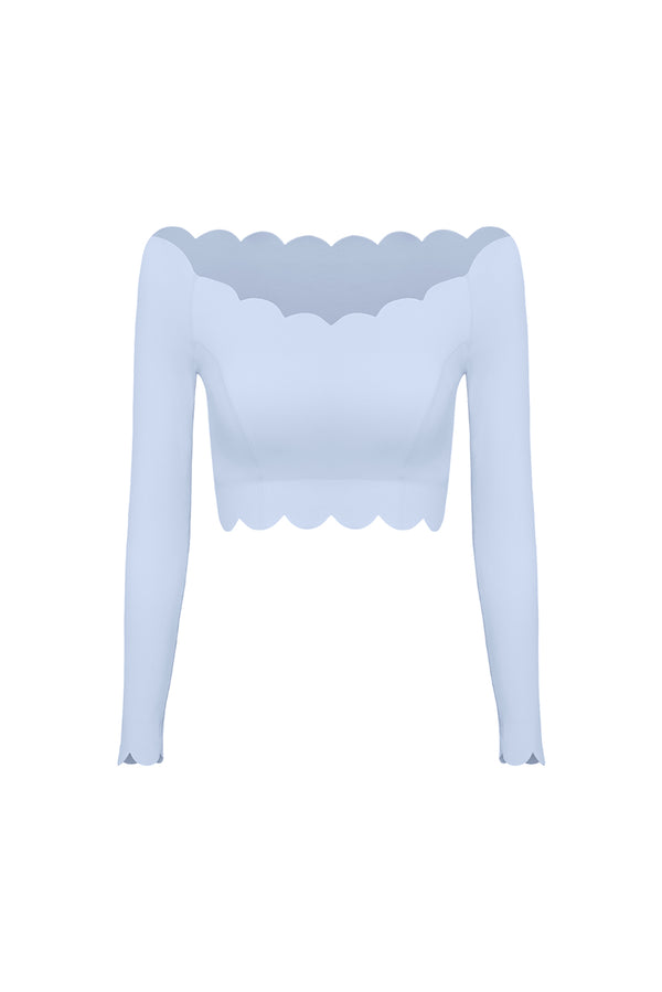 Off Shoulder Long Sleeve Crop Top | heavenlyblue | WISKII Active