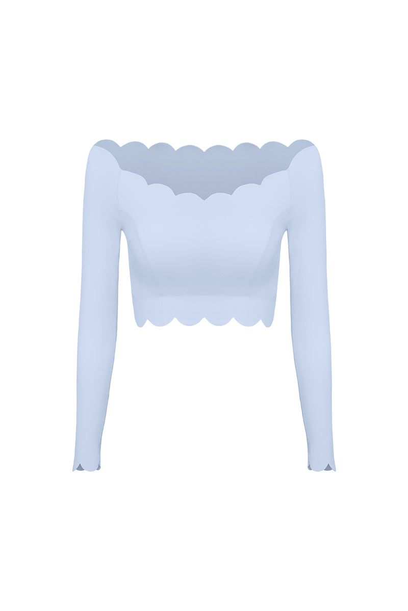 Off Shoulder Long Sleeve Crop Top | heavenlyblue | WISKII Active