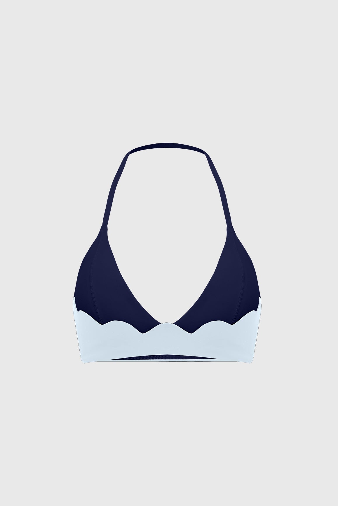 Riviera Scallop Contrast Halter Bra