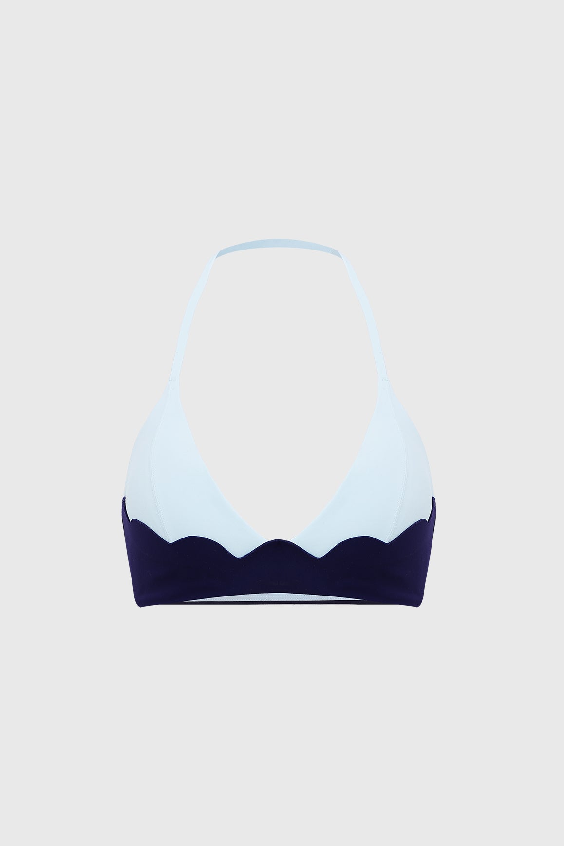 Riviera Scallop Contrast Halter Bra