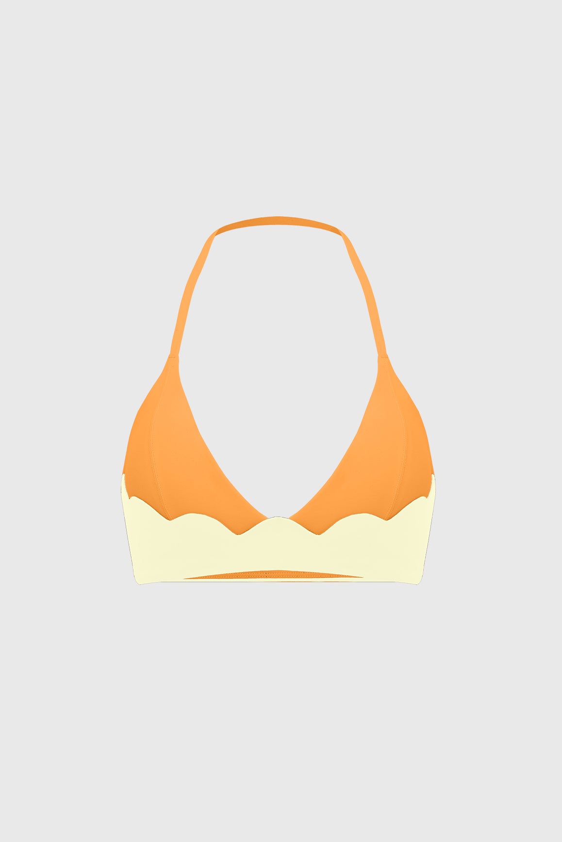 WISKII Riviera scallop contrast halter sports bra with supportive design and stylish detailing, ideal for active wear.