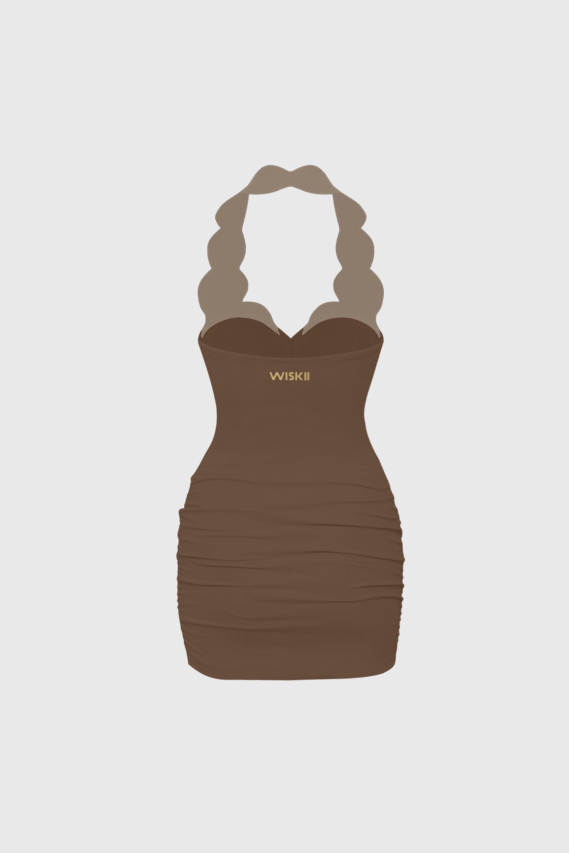 Riviera Scallop Contrast Halter Dress