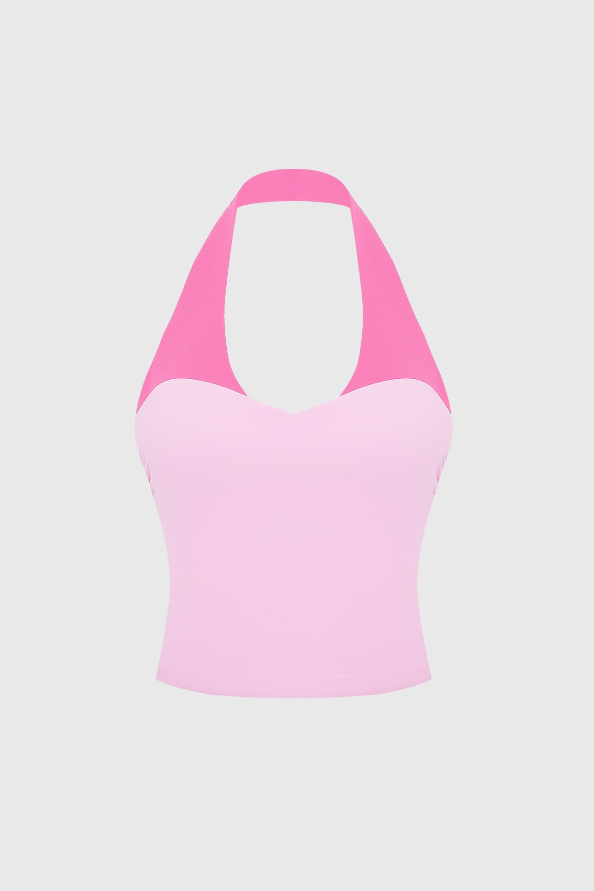 WISKII Riviera Contrast Halter Tank Bra showing black and white color blocking with halter neckline design.