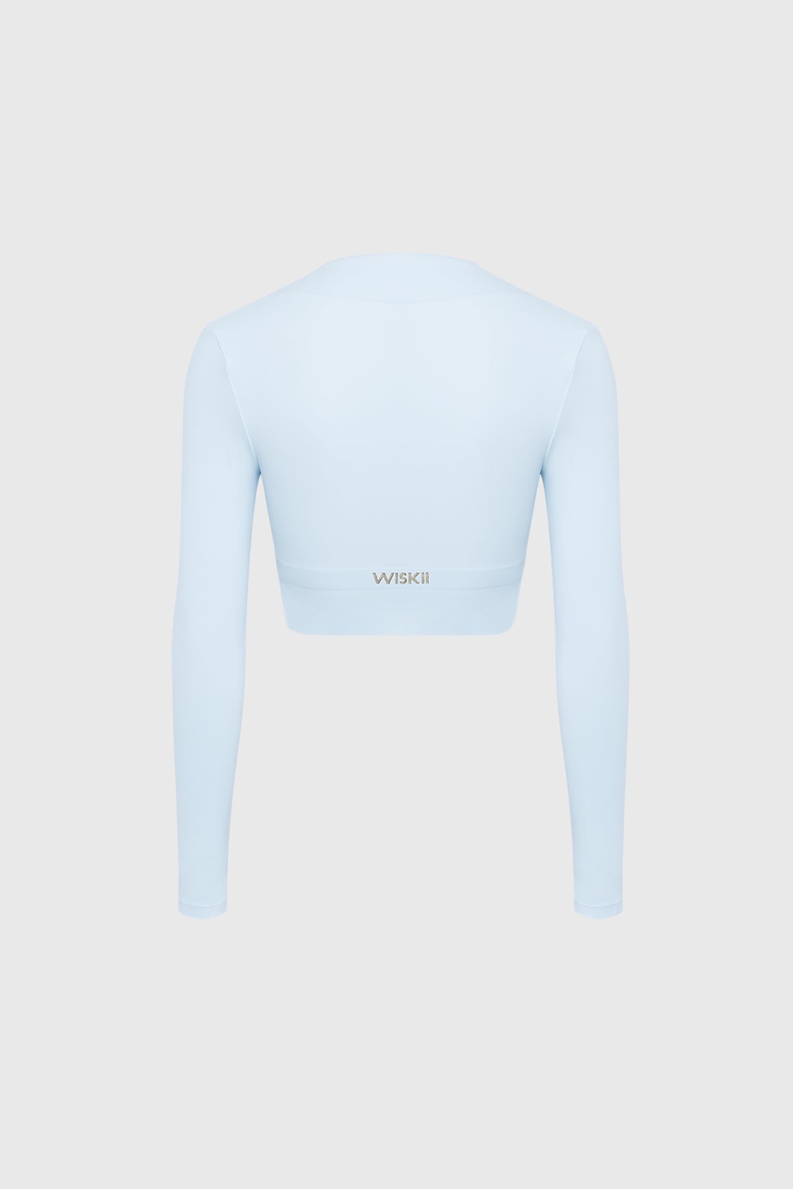 Split-Front Plunge Long Sleeve Crop Top