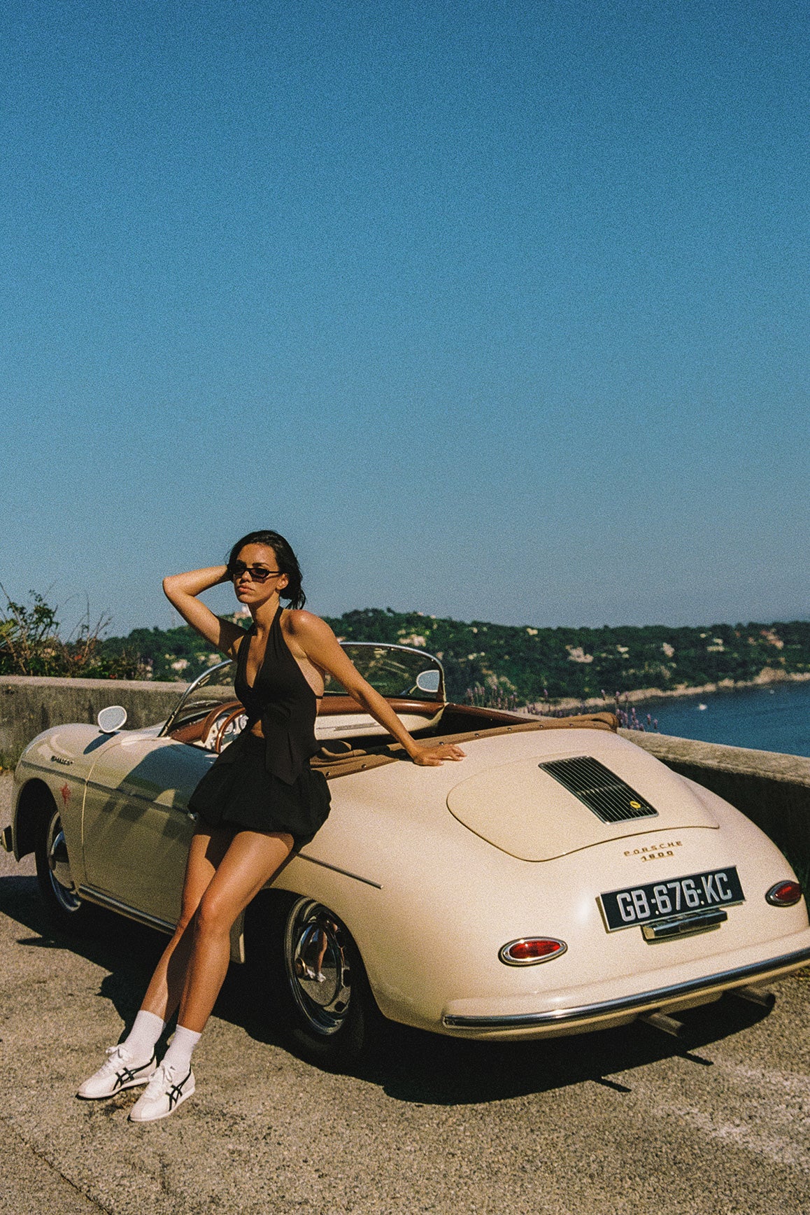 Model wears a Riviera Floral Halter Vest | Black | WISKII Active