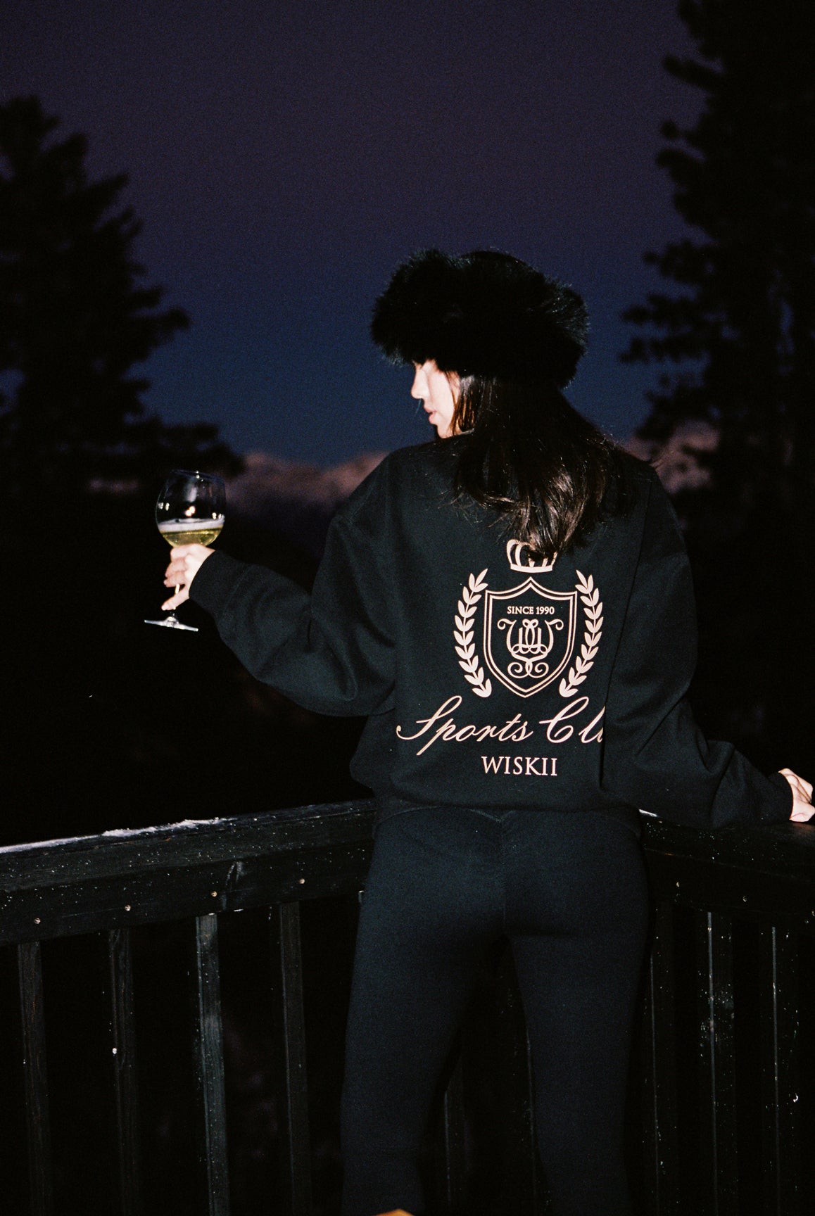 Model wears a Black V-Waist Scrunch Leggings | WISKII Active | Color Black