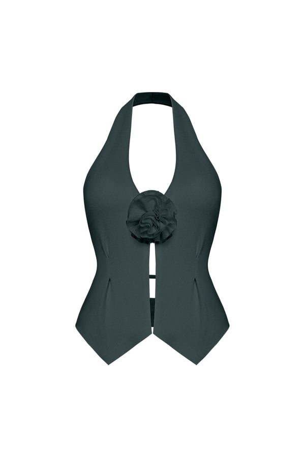 Riviera Floral Halter Vest | WISKII Active | Deep Sea