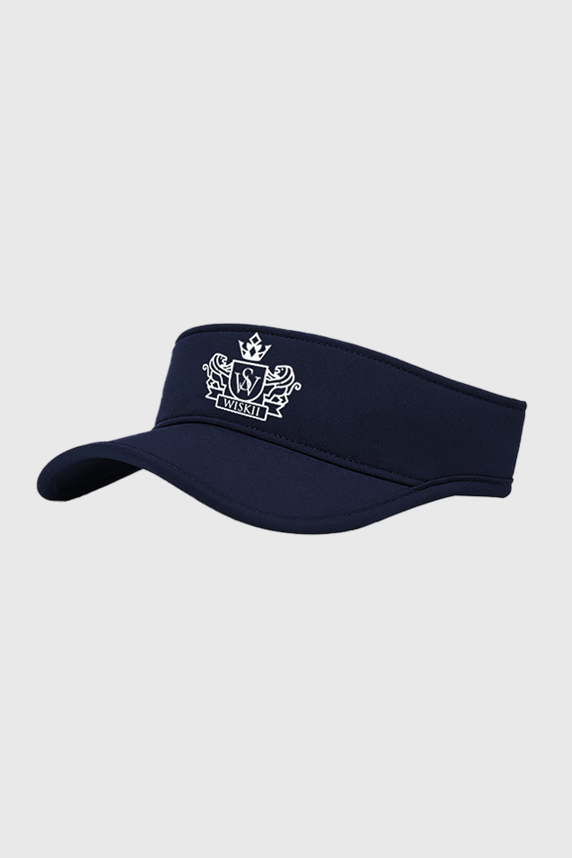 WISKII Riviera Retro Tennis Visor in midnight blue, adjustable sporty accessory with a curved brim and breathable design.